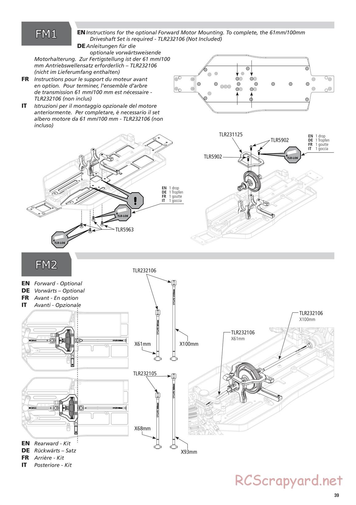 Team Losi - TLR 22X-4 Race - Manual - Page 39