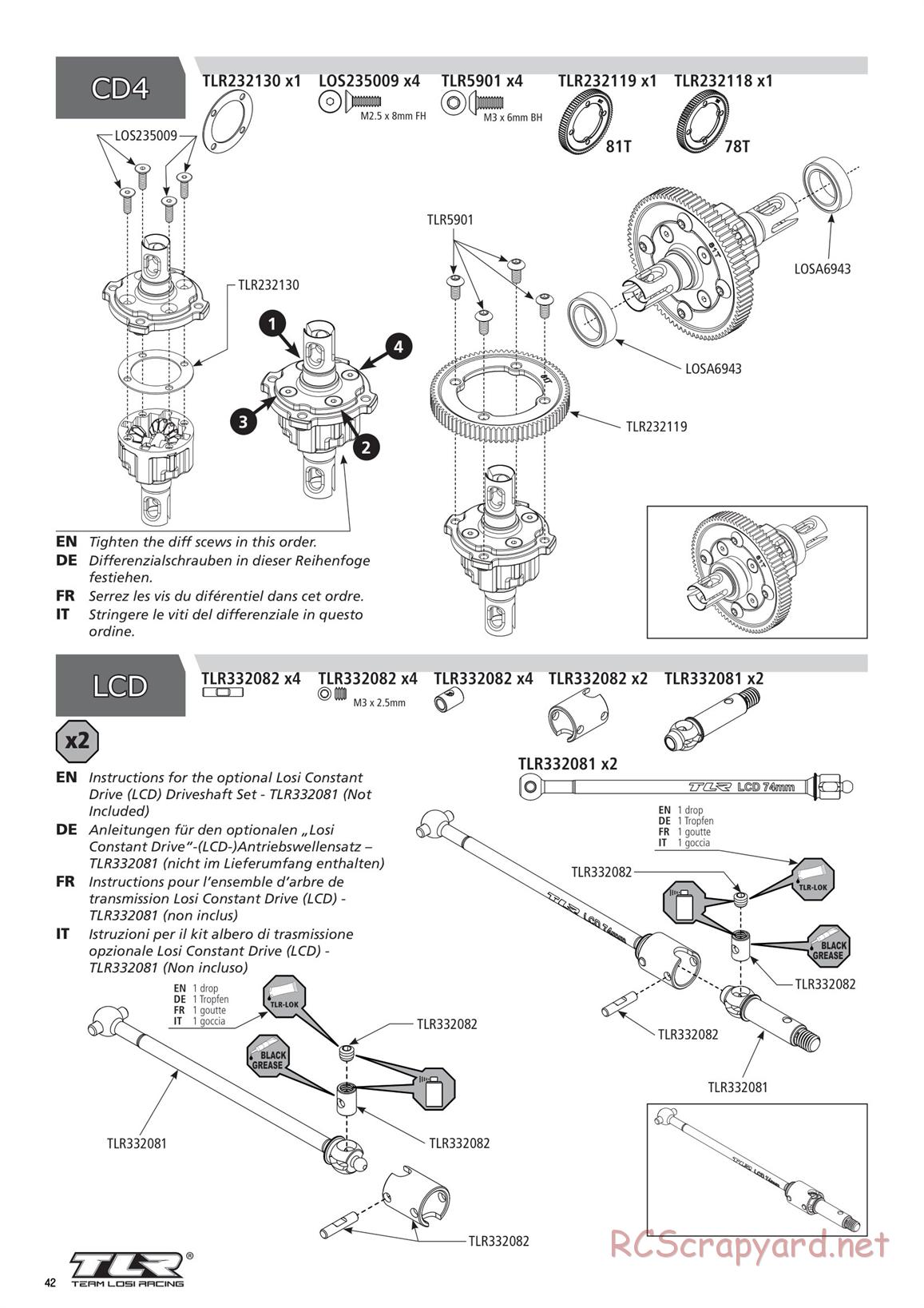 Team Losi - TLR 22X-4 Race - Manual - Page 42