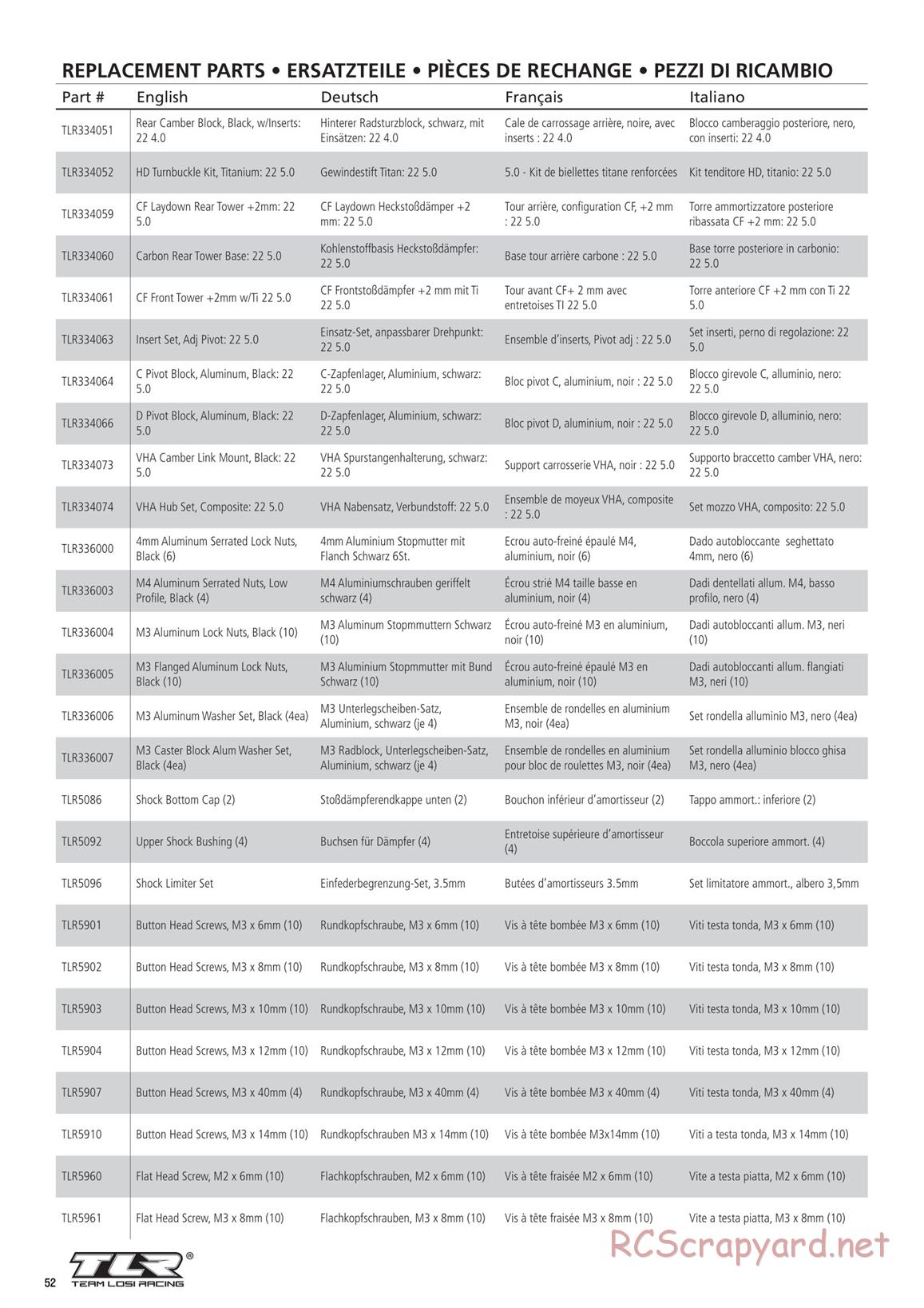 Team Losi - TLR 22 5.0 DC Elite Race - Manual - Page 9