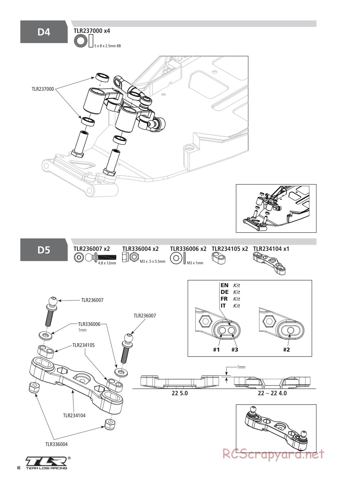 Team Losi - TLR 22 5.0 DC Elite Race - Manual - Page 16
