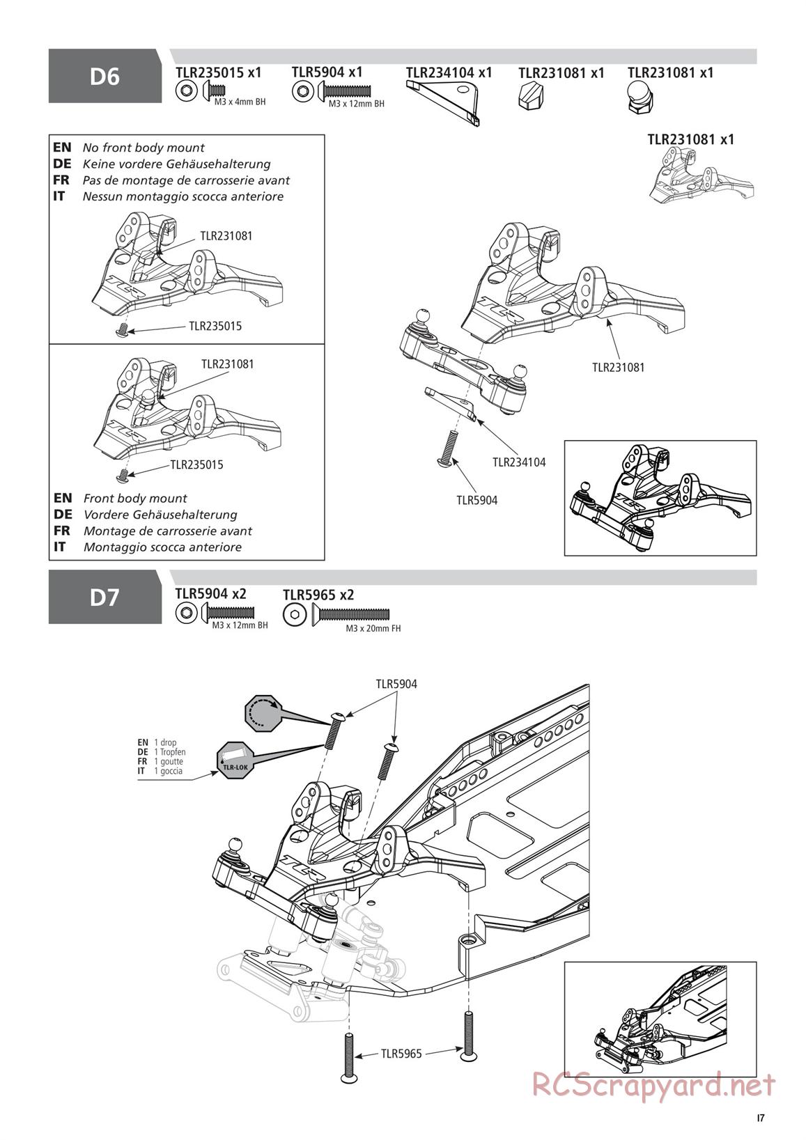 Team Losi - TLR 22 5.0 DC Elite Race - Manual - Page 17