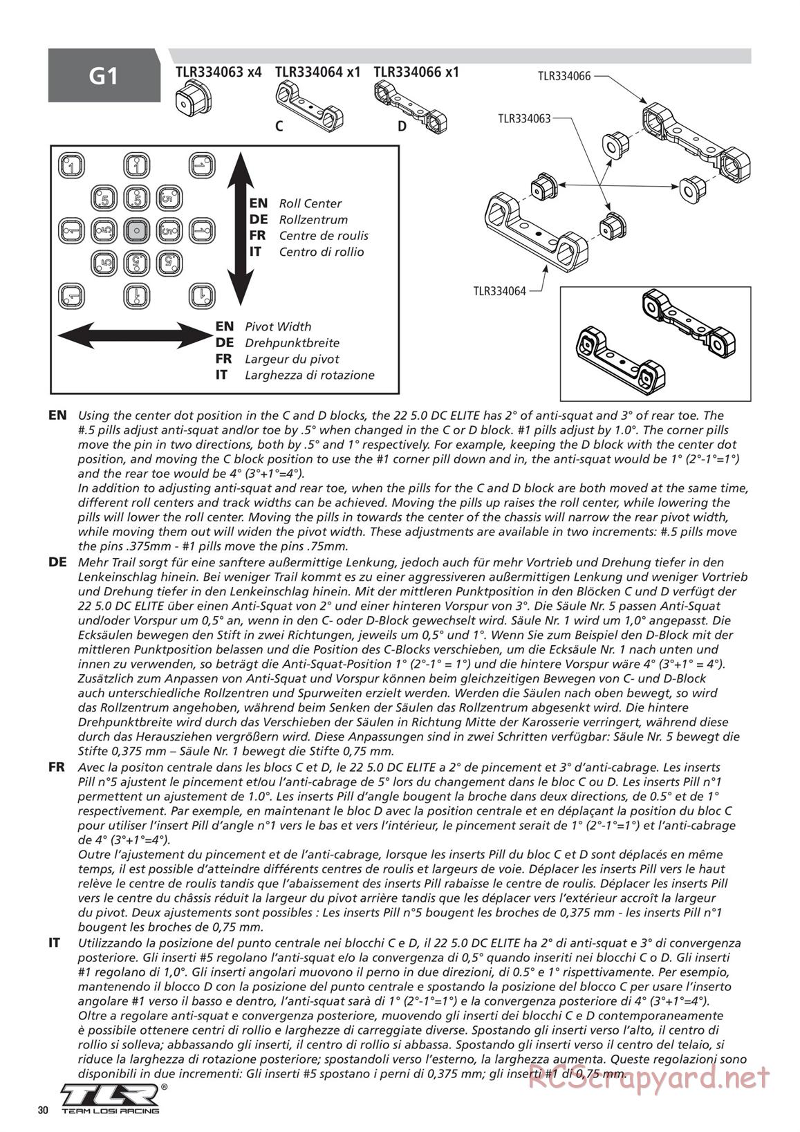 Team Losi - TLR 22 5.0 DC Elite Race - Manual - Page 30