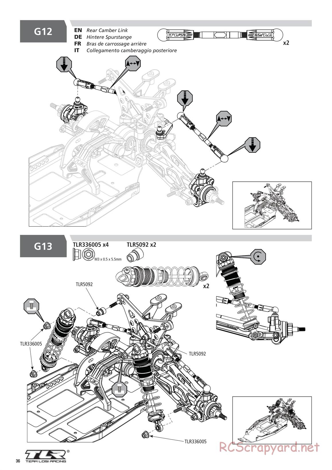 Team Losi - TLR 22 5.0 DC Elite Race - Manual - Page 36