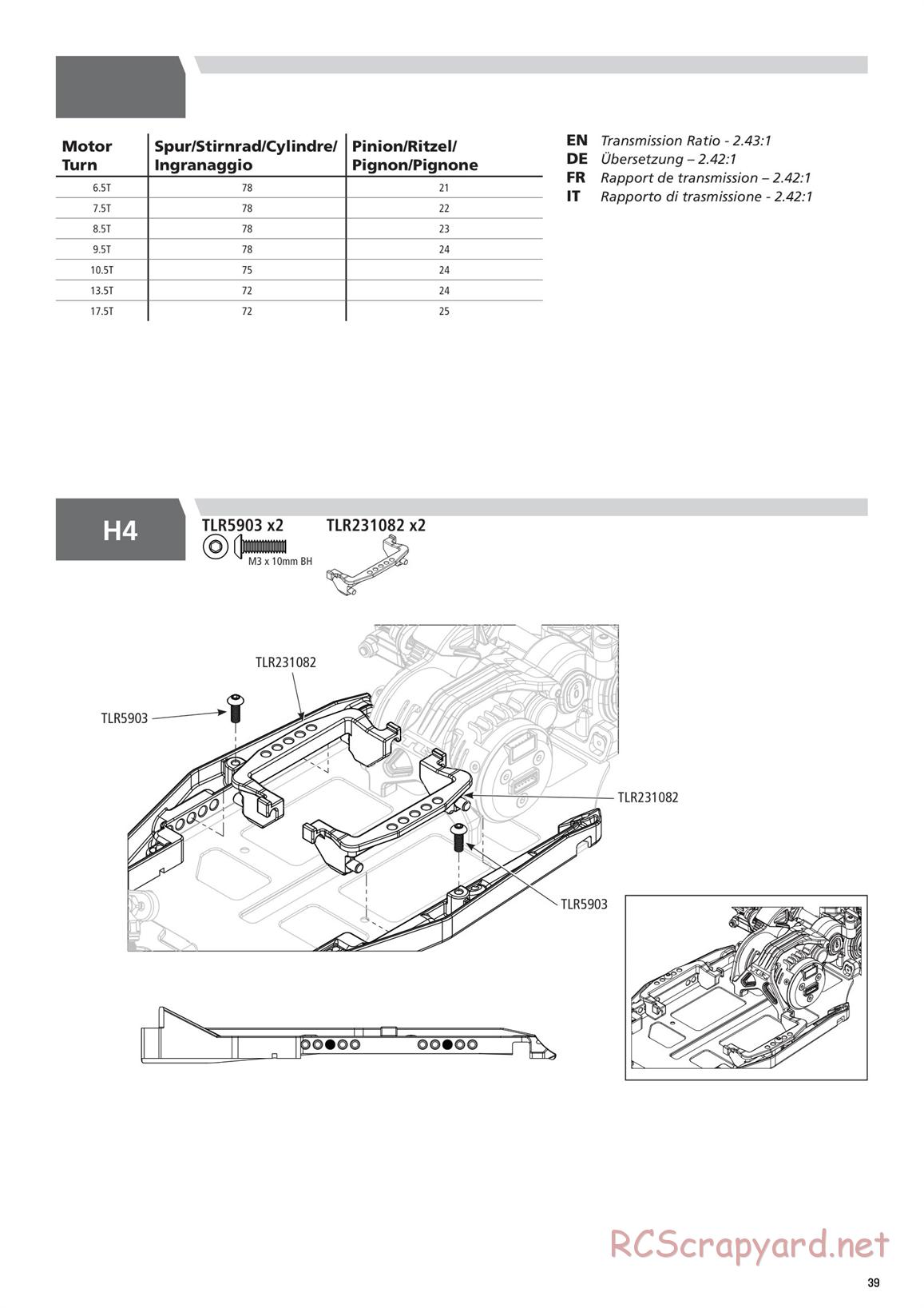 Team Losi - TLR 22 5.0 DC Elite Race - Manual - Page 39