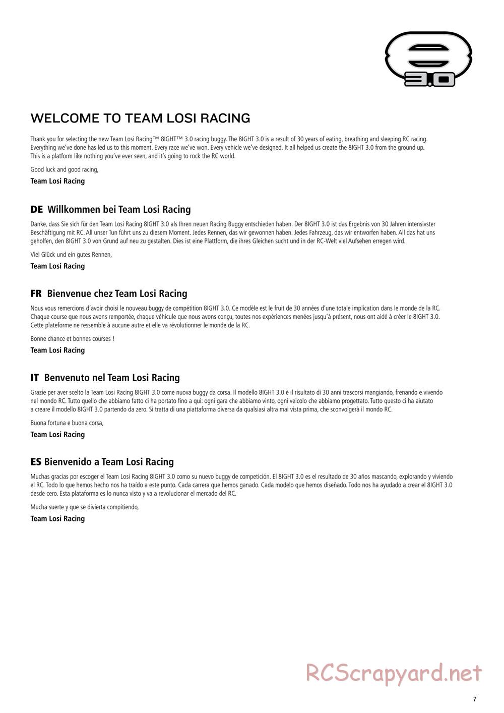 Team Losi - 8IGHT 3.0 - Manual - Page 7