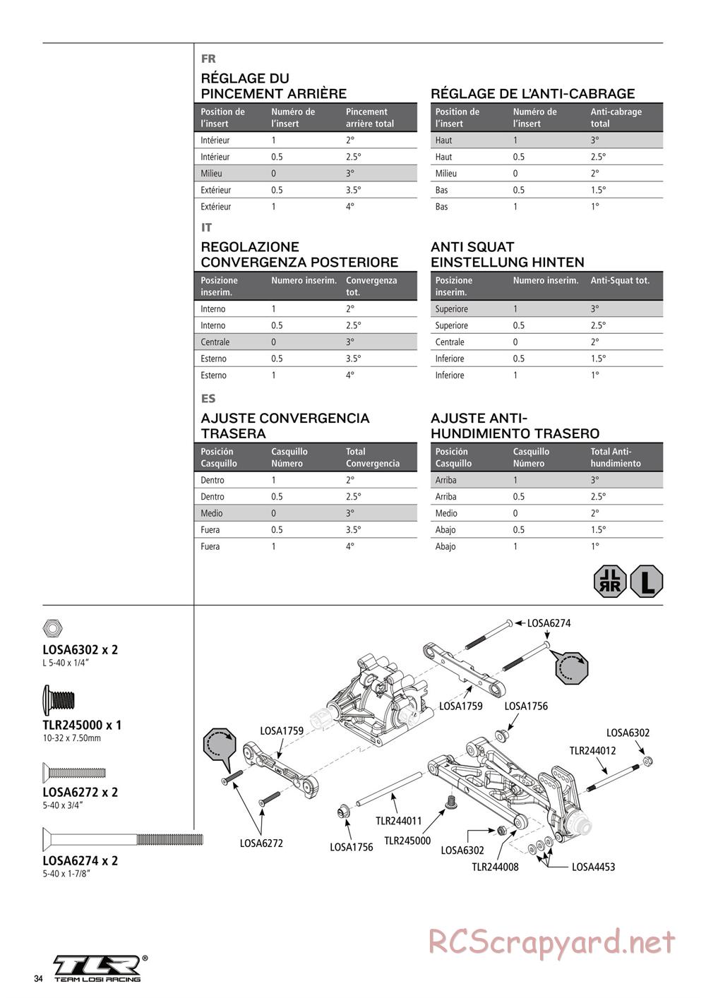 Team Losi - 8IGHT 3.0 - Manual - Page 34