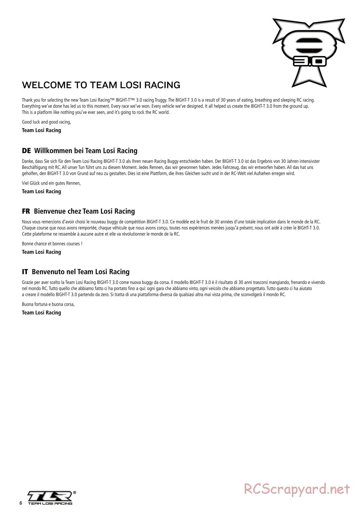 Team Losi - 8ight-T 3.0 Race - Manual - Page 6