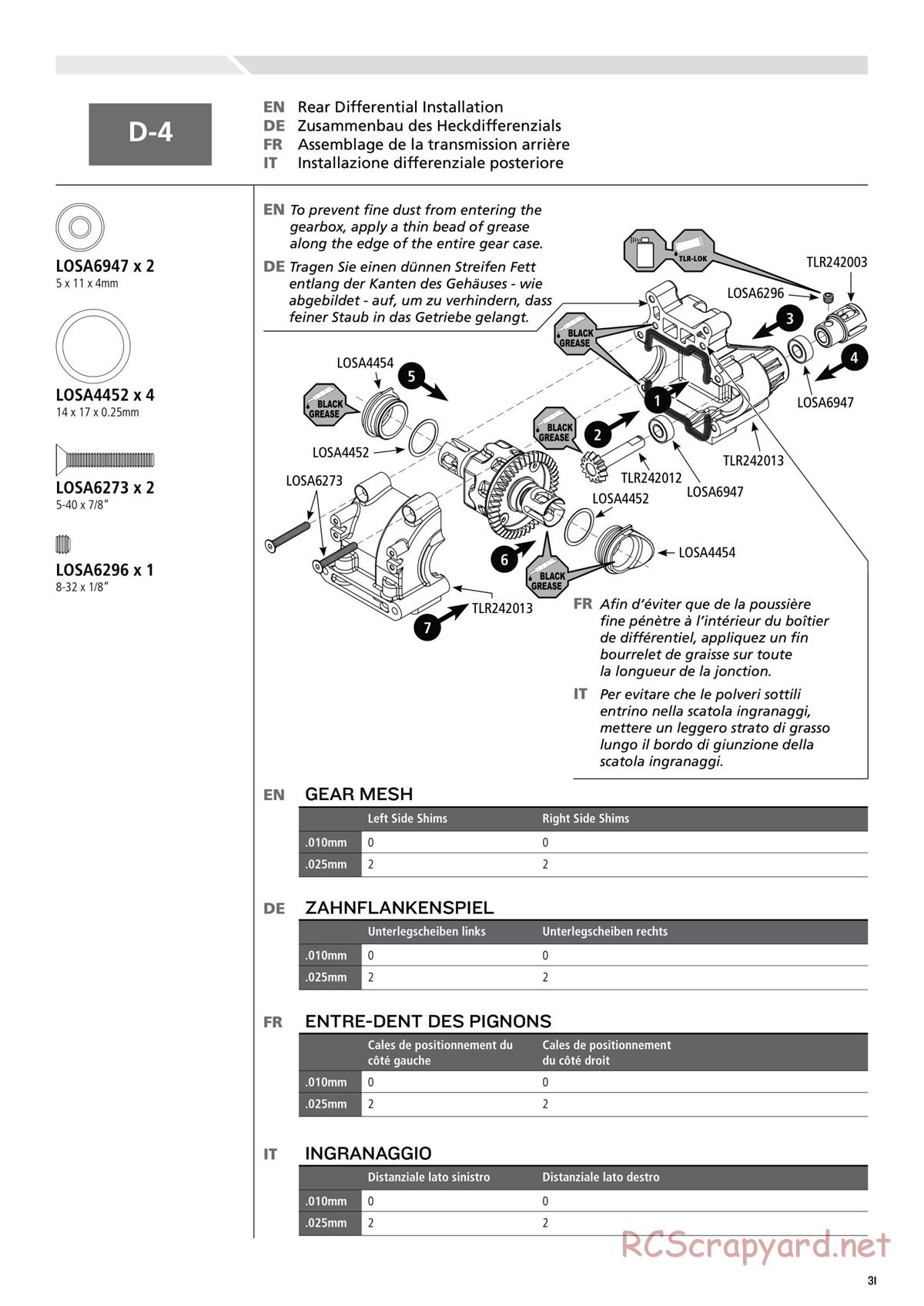 Team Losi - 8ight-T 3.0 Race - Manual - Page 31