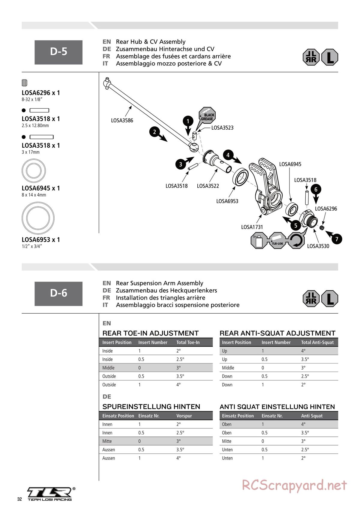 Team Losi - 8ight-T 3.0 Race - Manual - Page 32