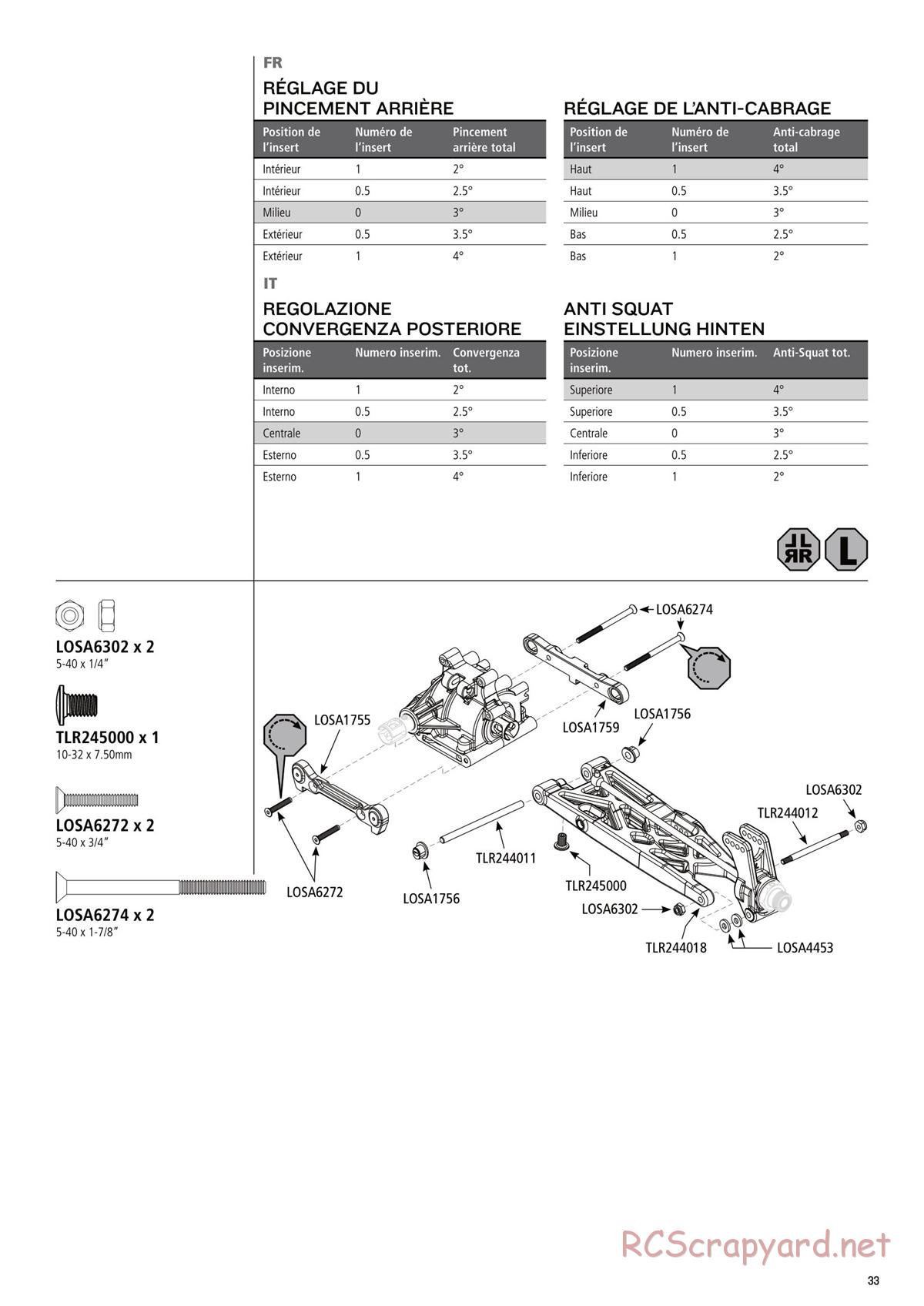 Team Losi - 8ight-T 3.0 Race - Manual - Page 33
