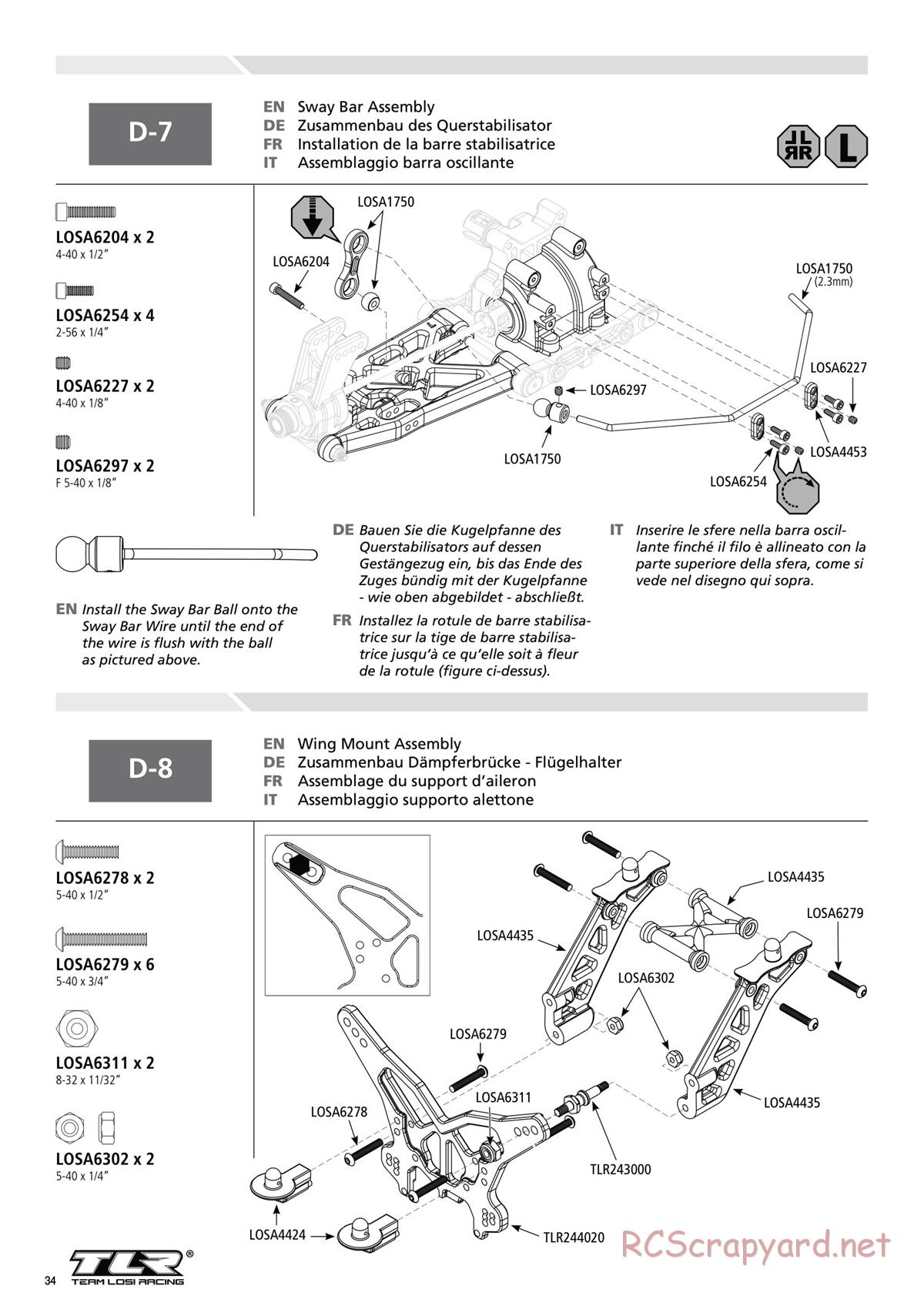 Team Losi - 8ight-T 3.0 Race - Manual - Page 34