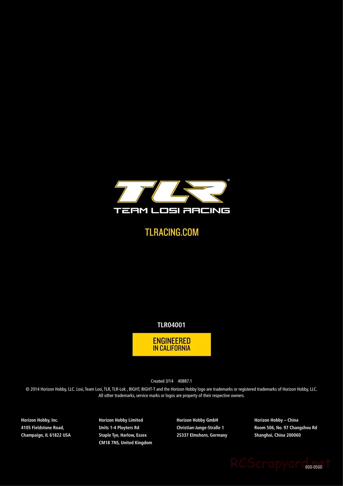 Team Losi - 8ight-T 3.0 Race - Manual - Page 63