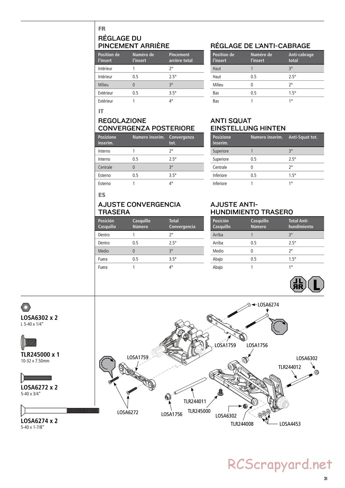 Team Losi - 8ight-E 3.0 - Manual - Page 31