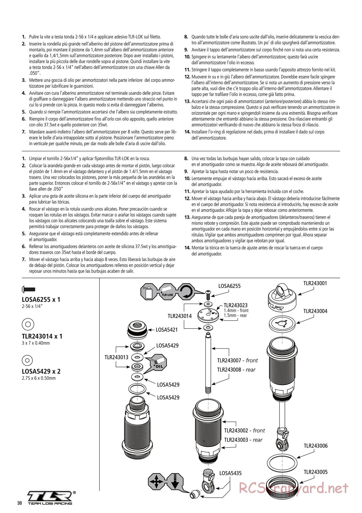 Team Losi - 8ight-E 3.0 - Manual - Page 38