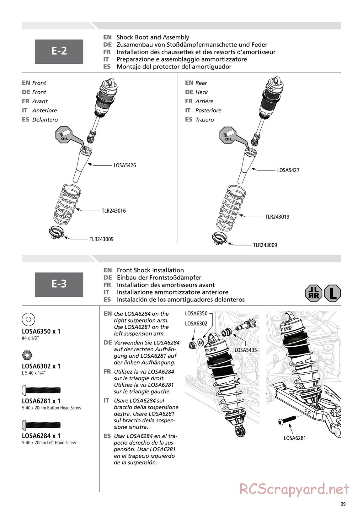 Team Losi - 8ight-E 3.0 - Manual - Page 39