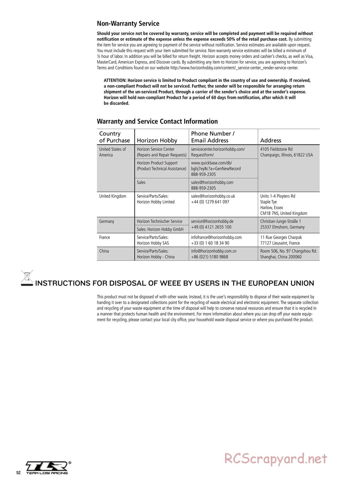 Team Losi - 8ight-E 3.0 - Manual - Page 52