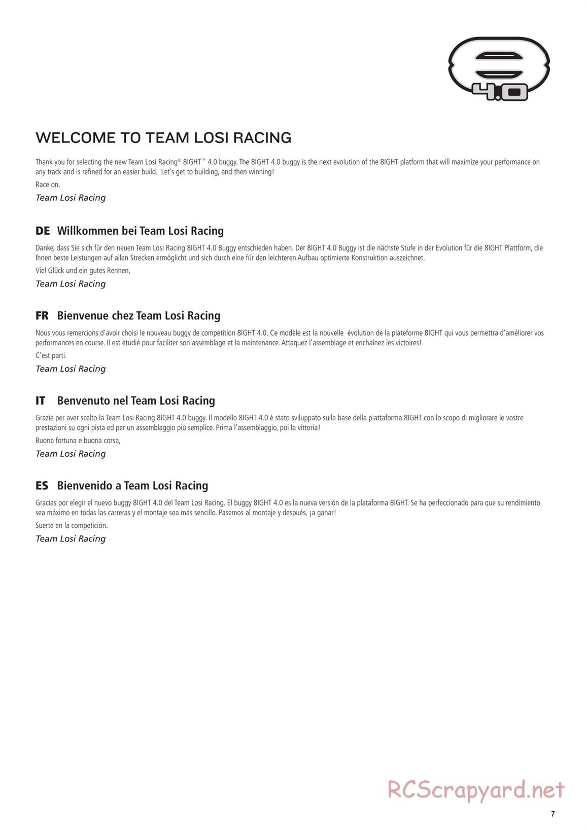 Team Losi - 8ight 4.0 Race - Manual - Page 7