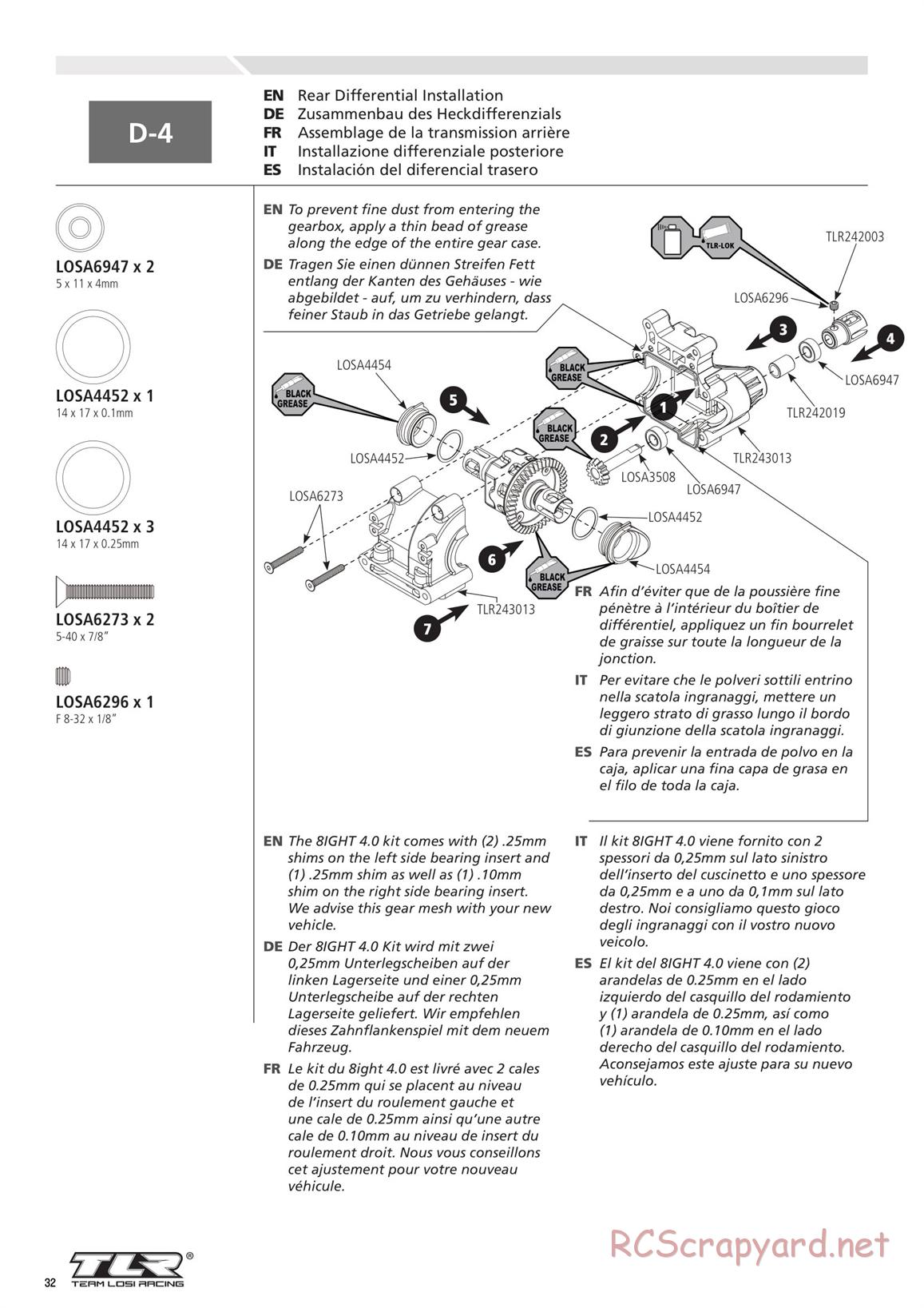 Team Losi - 8ight 4.0 Race - Manual - Page 32