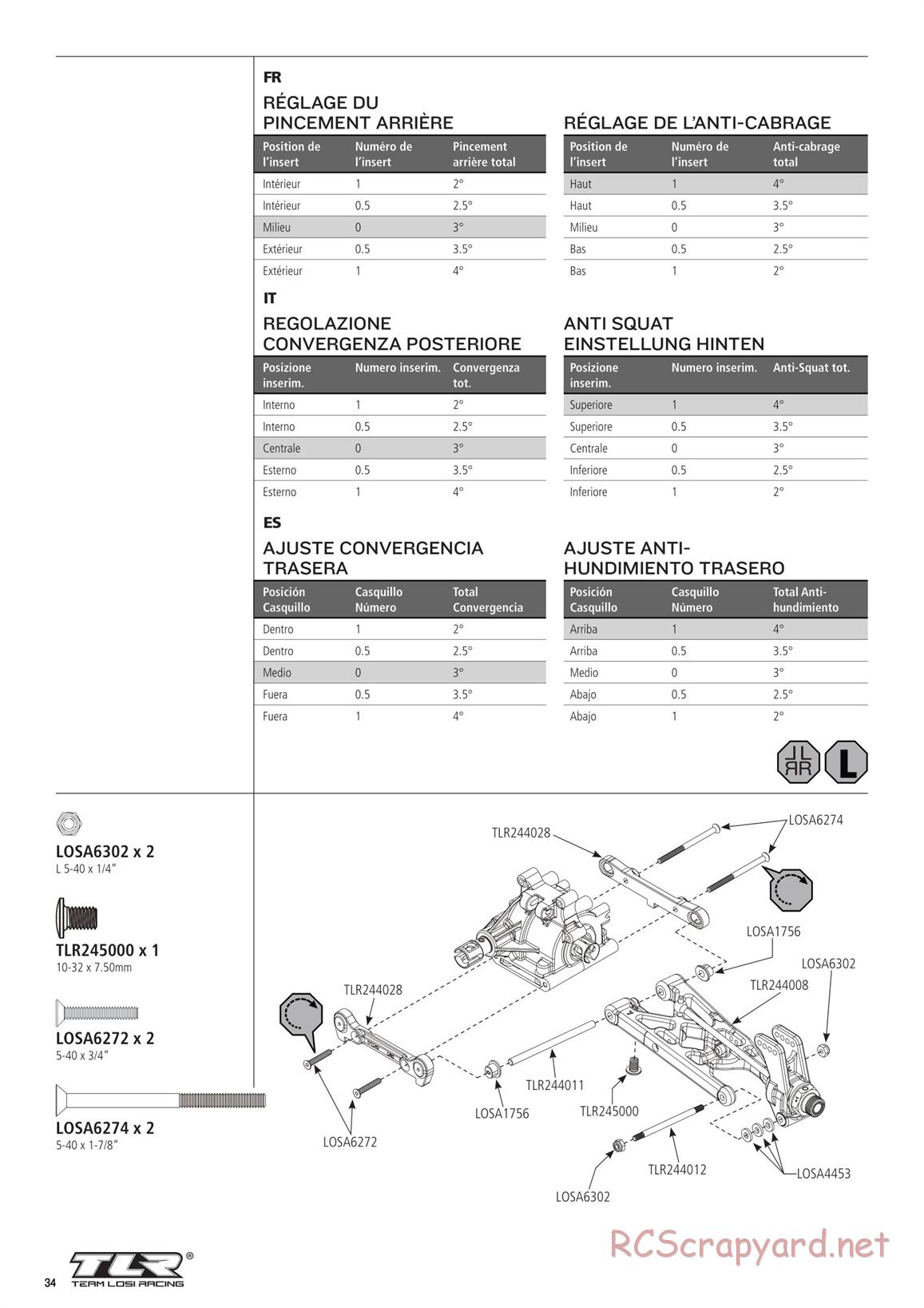 Team Losi - 8ight 4.0 Race - Manual - Page 34