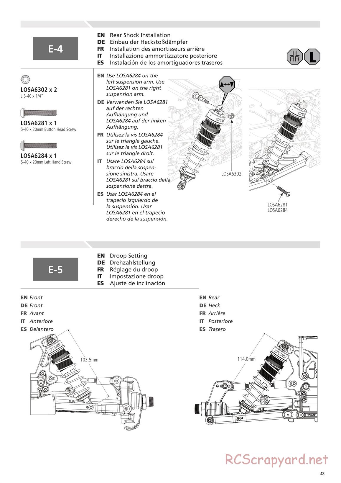 Team Losi - 8ight 4.0 Race - Manual - Page 43