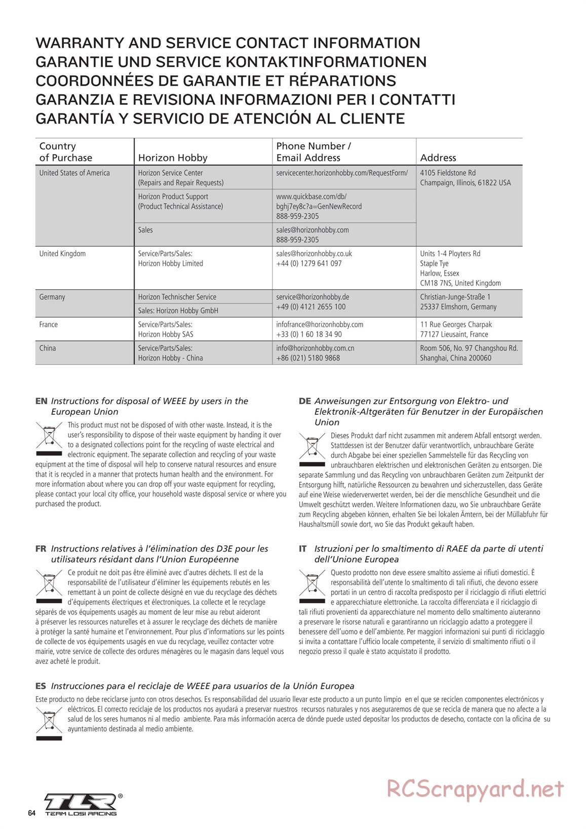 Team Losi - 8ight 4.0 Race - Manual - Page 64