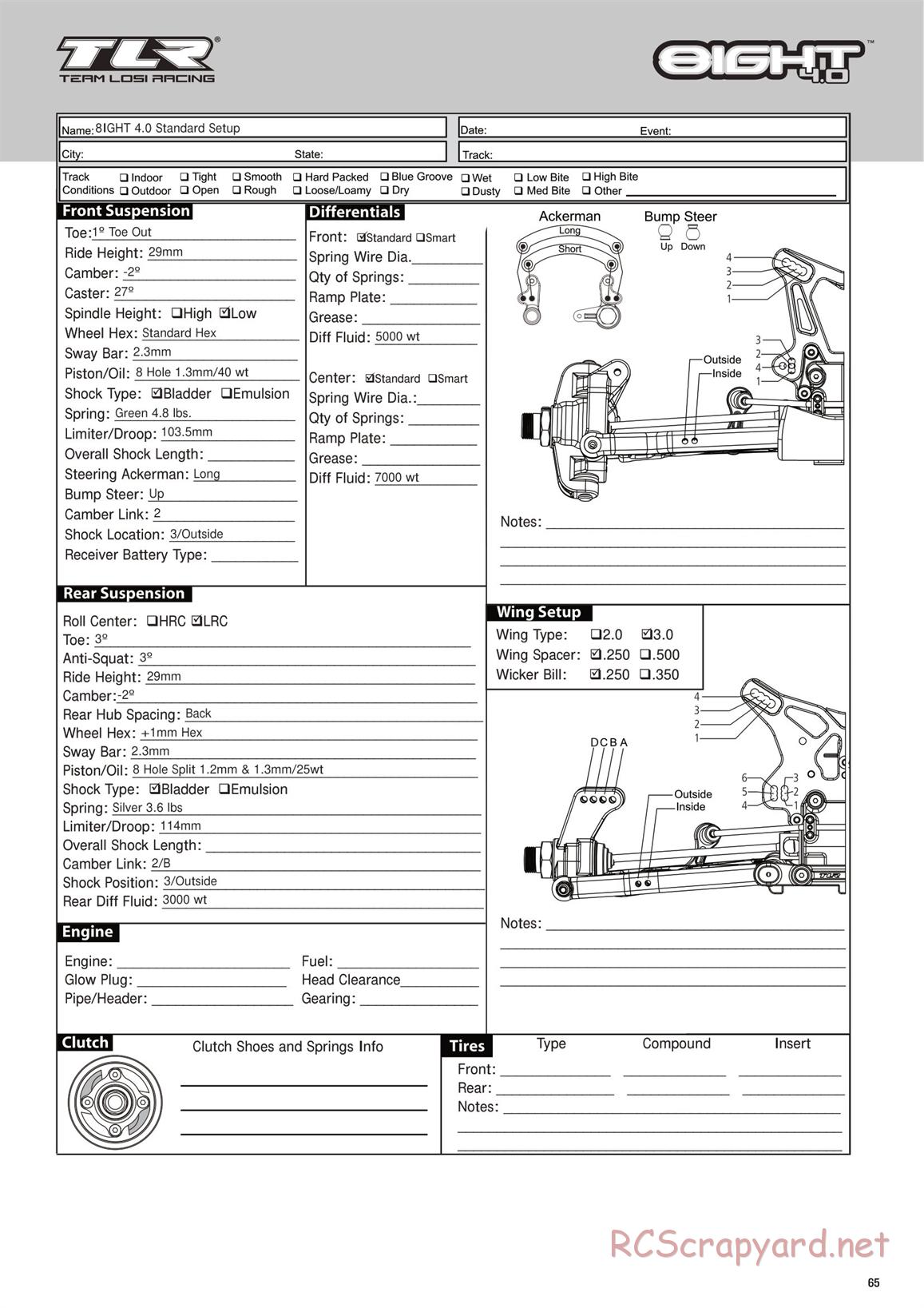 Team Losi - 8ight 4.0 Race - Manual - Page 65