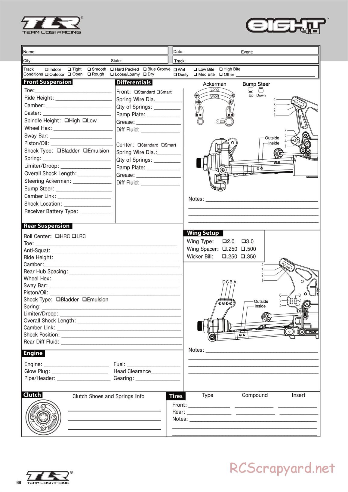 Team Losi - 8ight 4.0 Race - Manual - Page 66