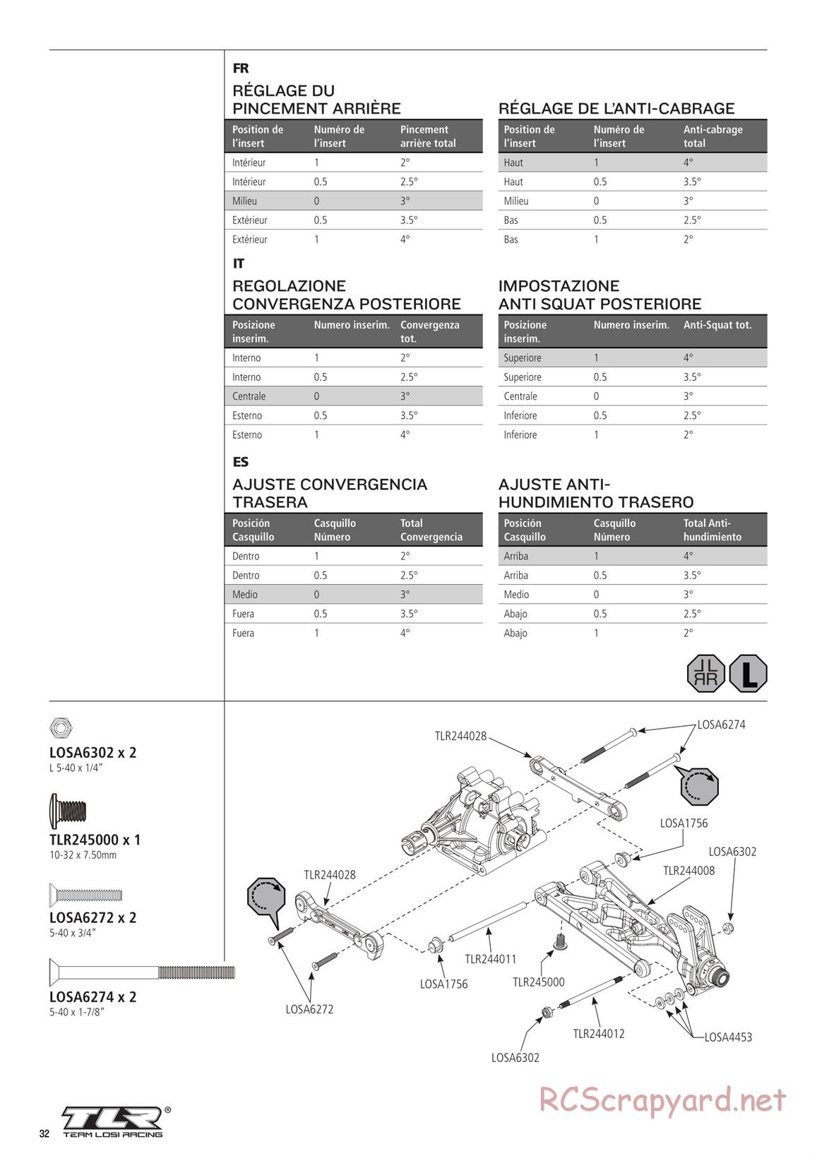 Team Losi - 8ight-E 4.0 - Manual - Page 32