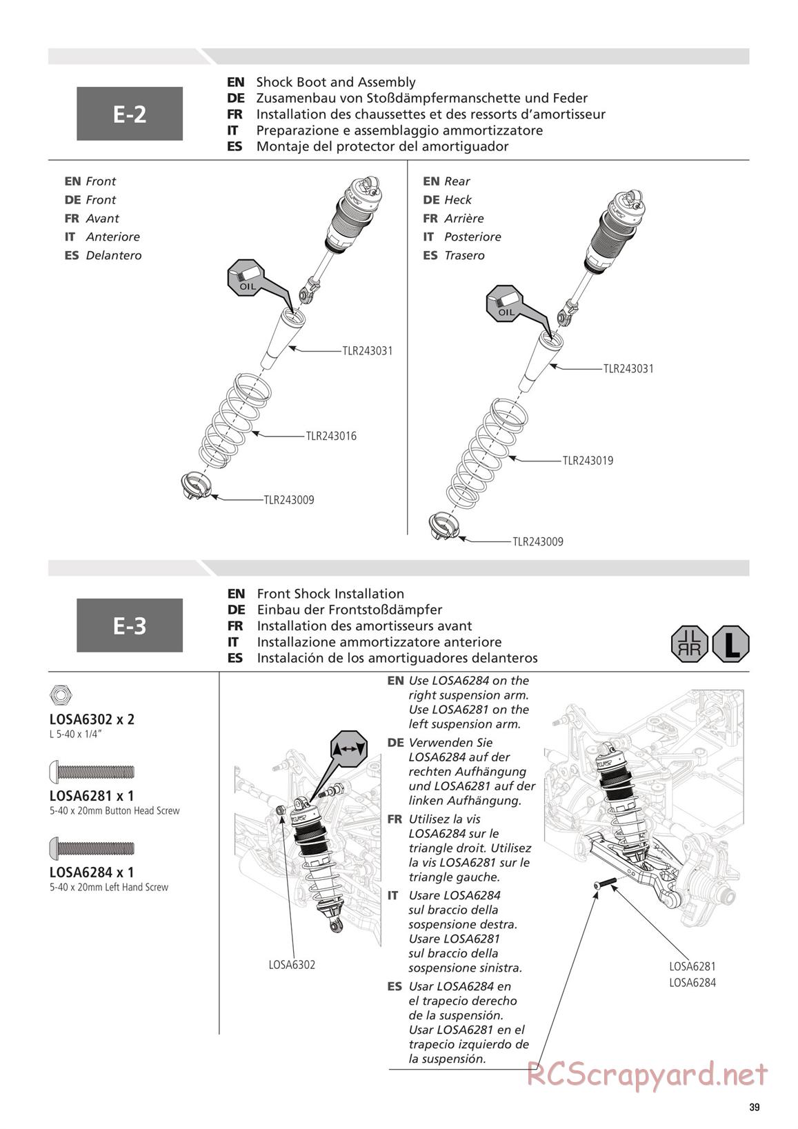 Team Losi - 8ight-E 4.0 - Manual - Page 39