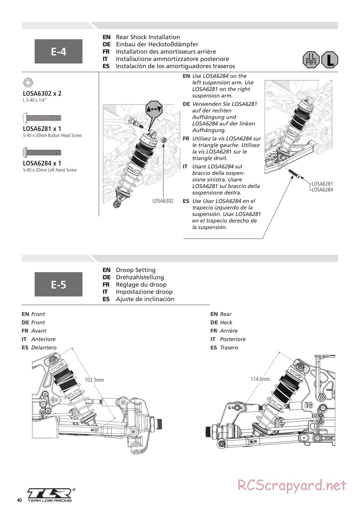 Team Losi - 8ight-E 4.0 - Manual - Page 40