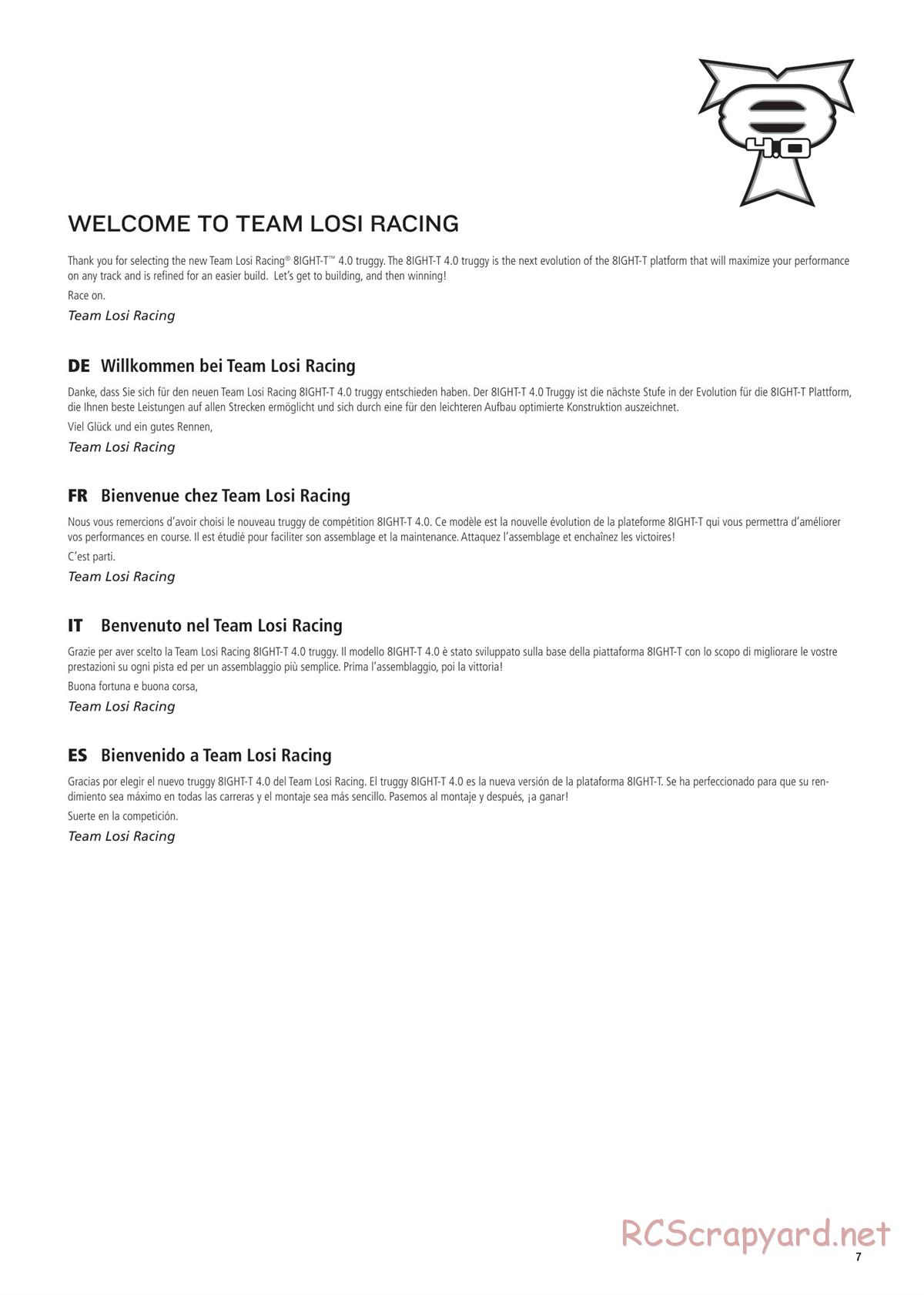 Team Losi - 8ight-T 4.0 Race - Manual - Page 7
