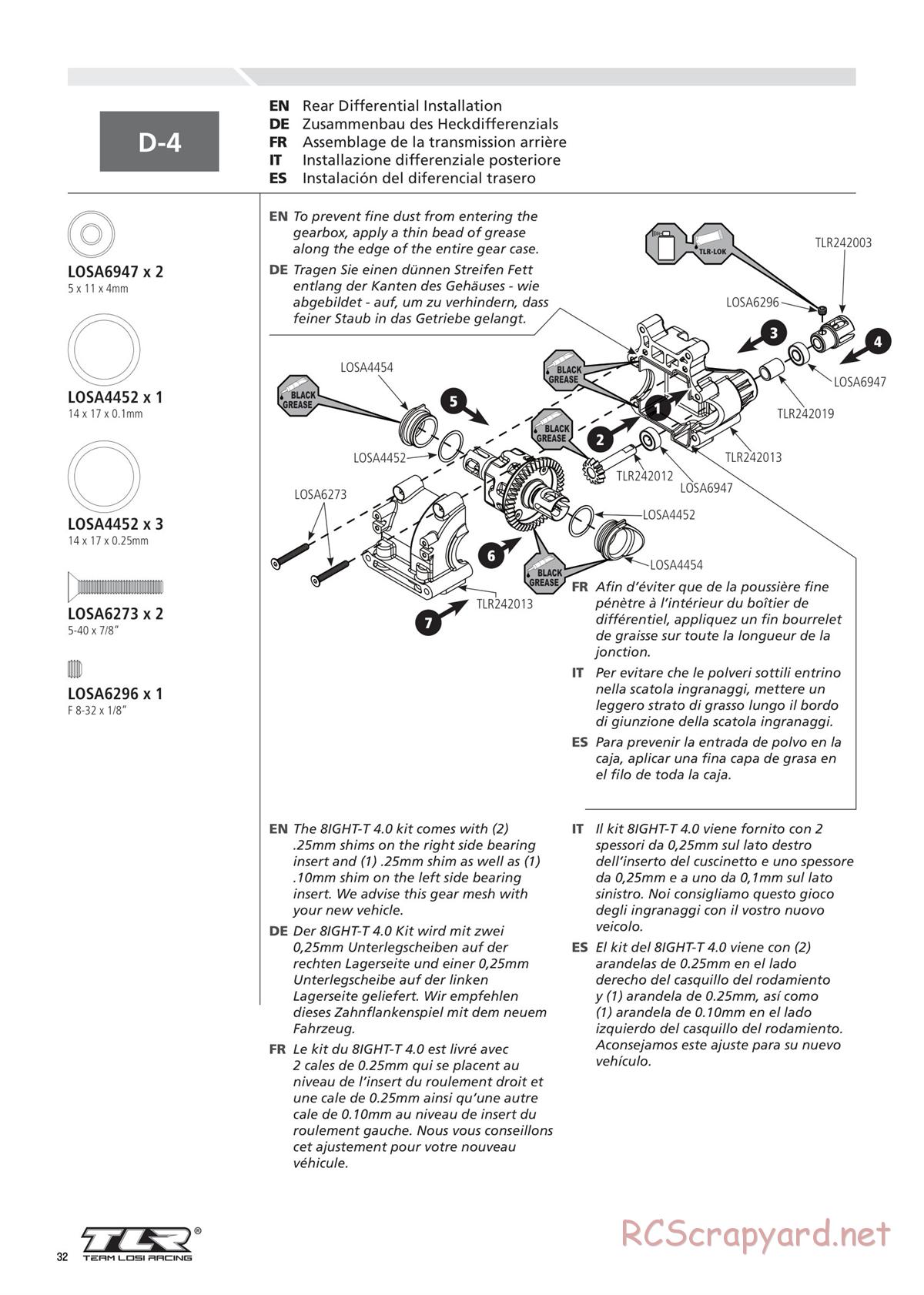 Team Losi - 8ight-T 4.0 Race - Manual - Page 32