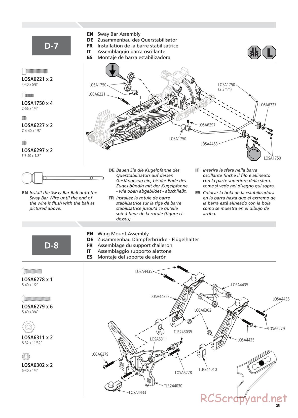 Team Losi - 8ight-T 4.0 Race - Manual - Page 35