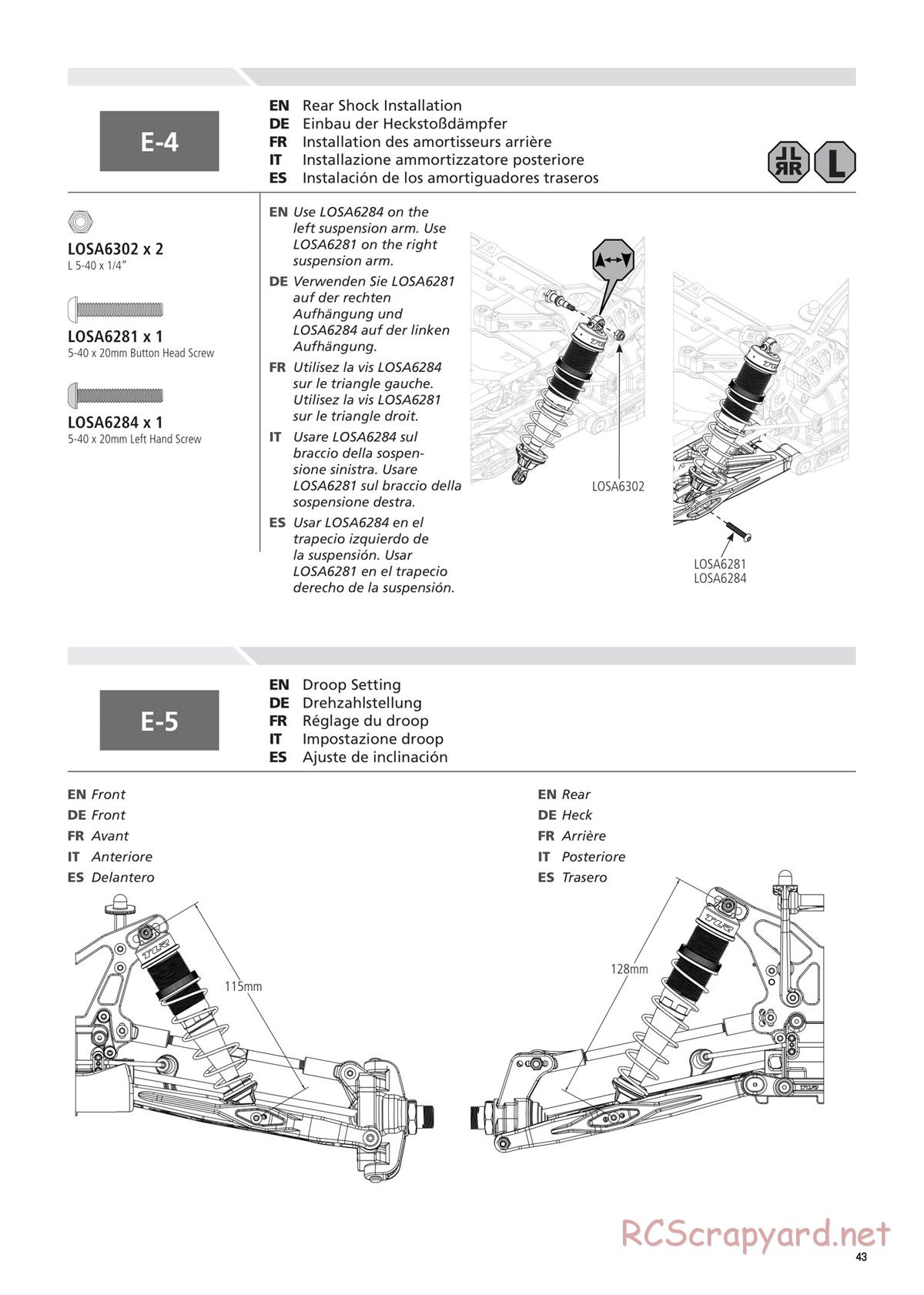 Team Losi - 8ight-T 4.0 Race - Manual - Page 43