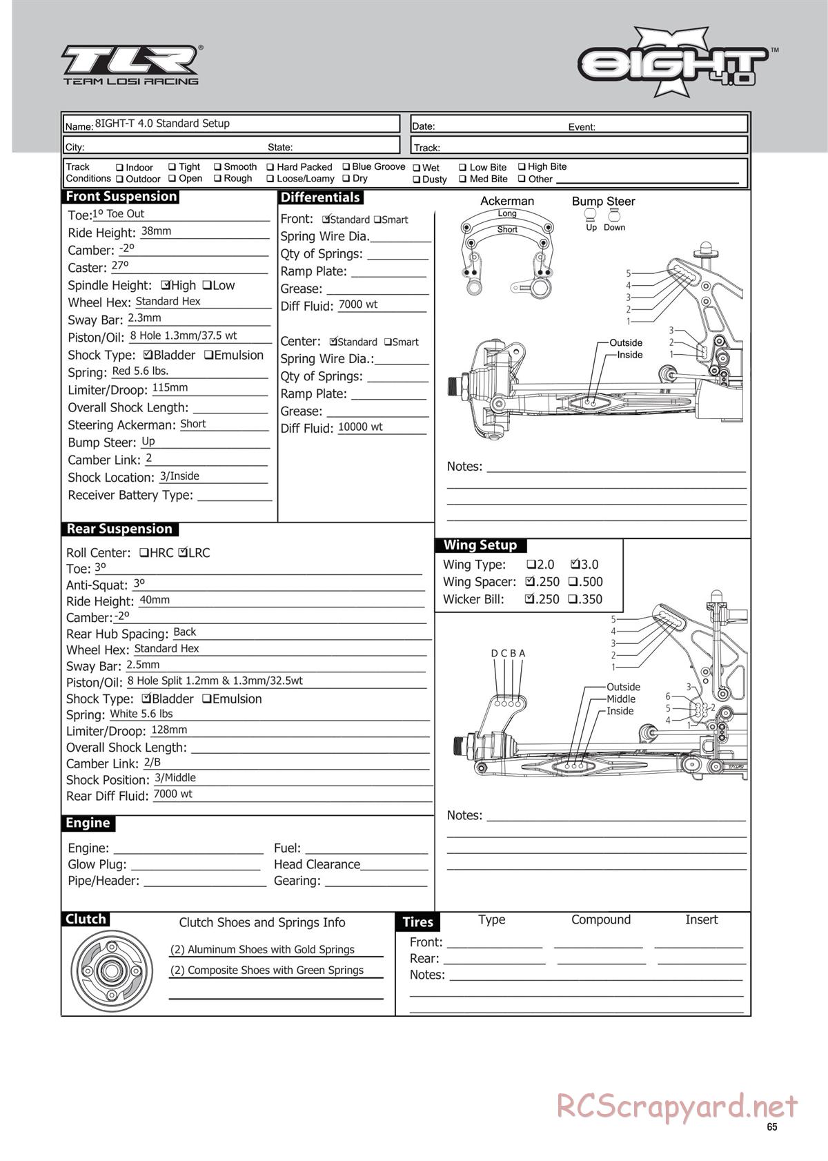 Team Losi - 8ight-T 4.0 Race - Manual - Page 65