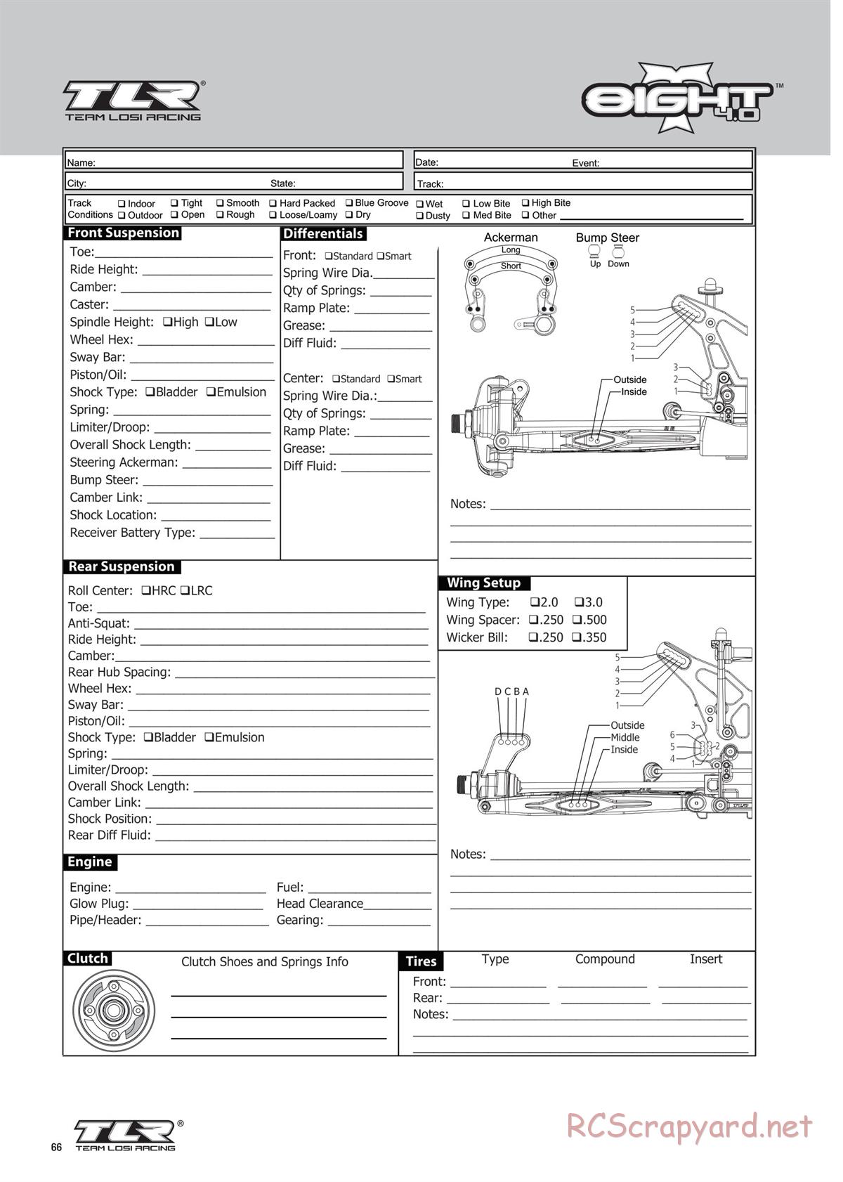 Team Losi - 8ight-T 4.0 Race - Manual - Page 66