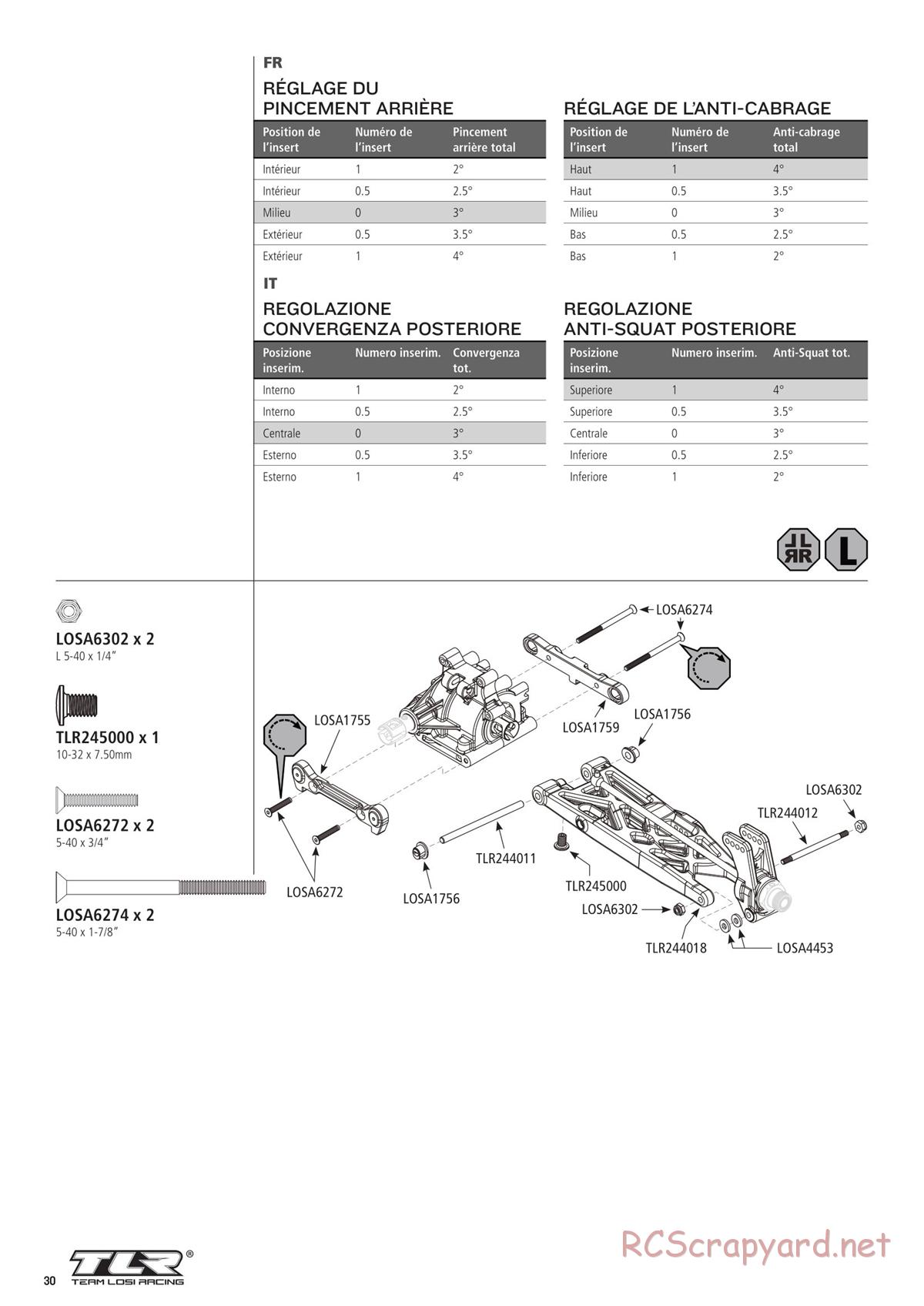 Team Losi - 8ight-T-E 3.0 - Manual - Page 30