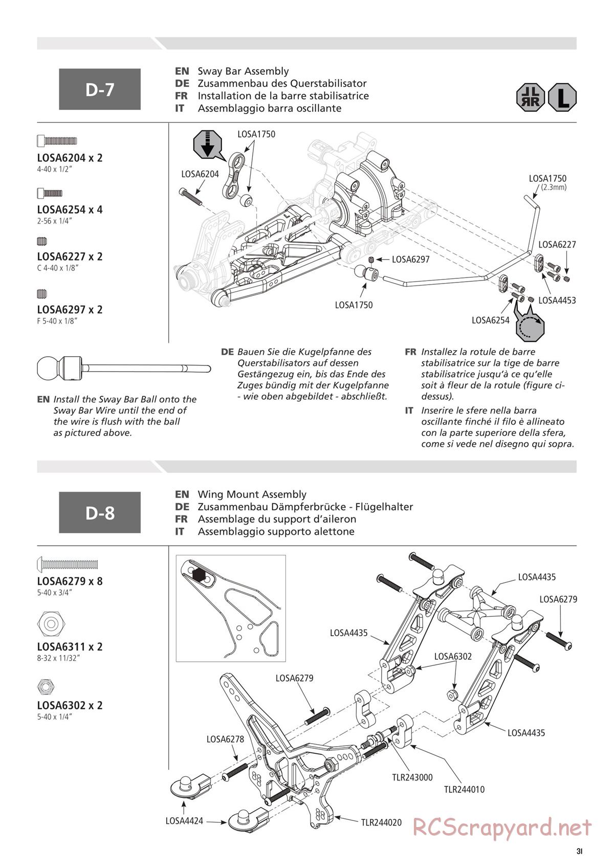 Team Losi - 8ight-T-E 3.0 - Manual - Page 31