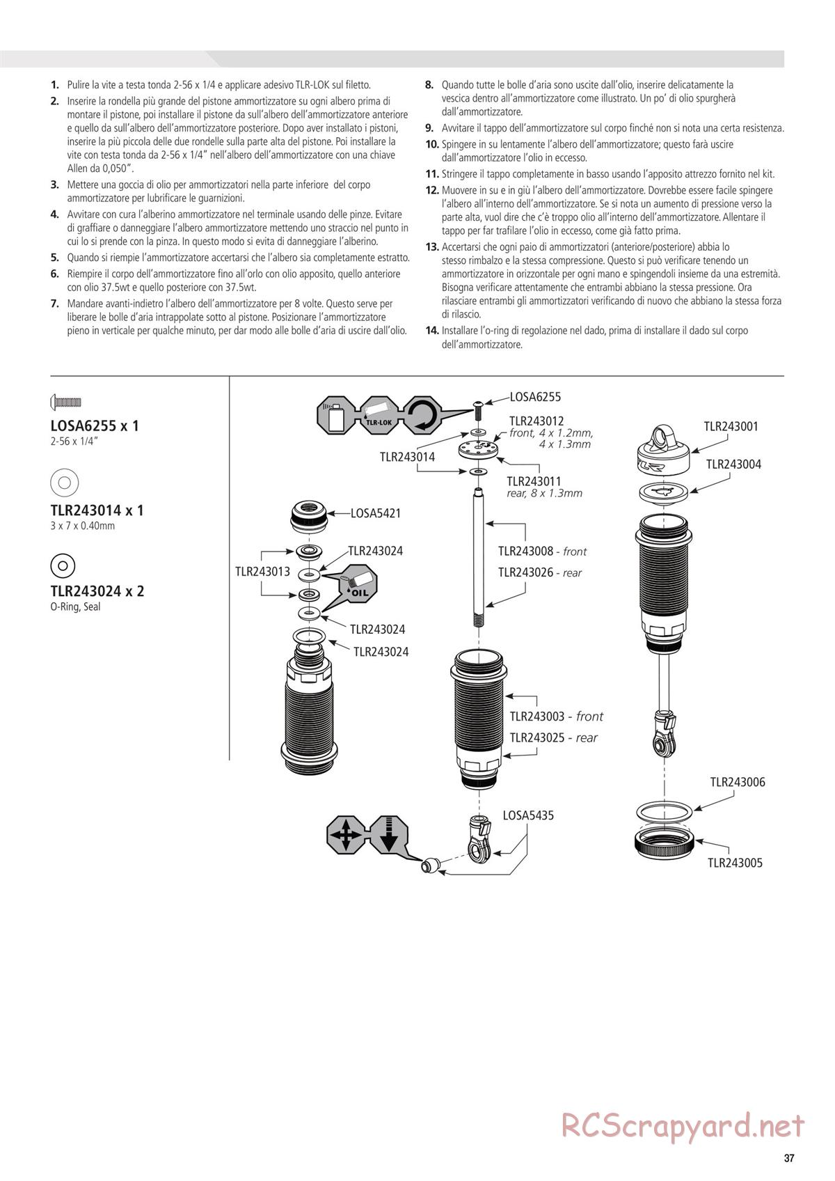 Team Losi - 8ight-T-E 3.0 - Manual - Page 37