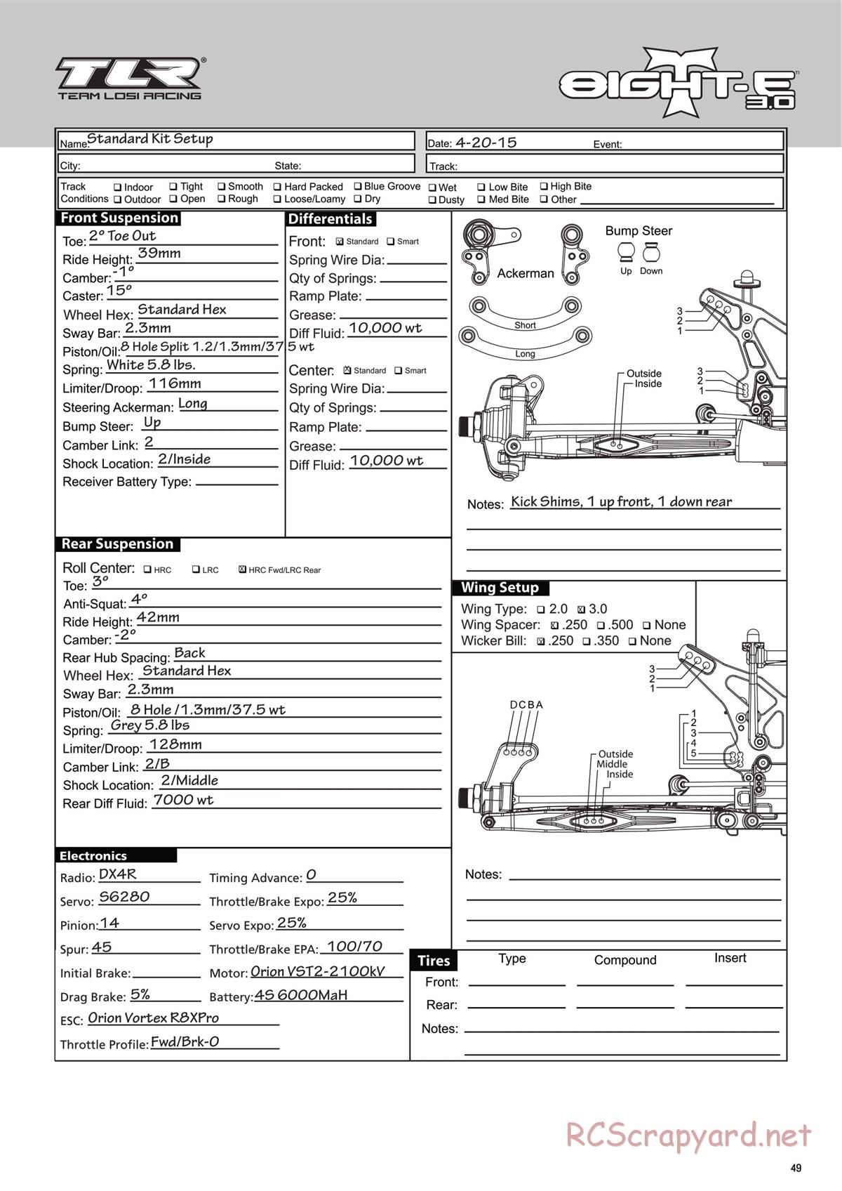 Team Losi - 8ight-T-E 3.0 - Manual - Page 49