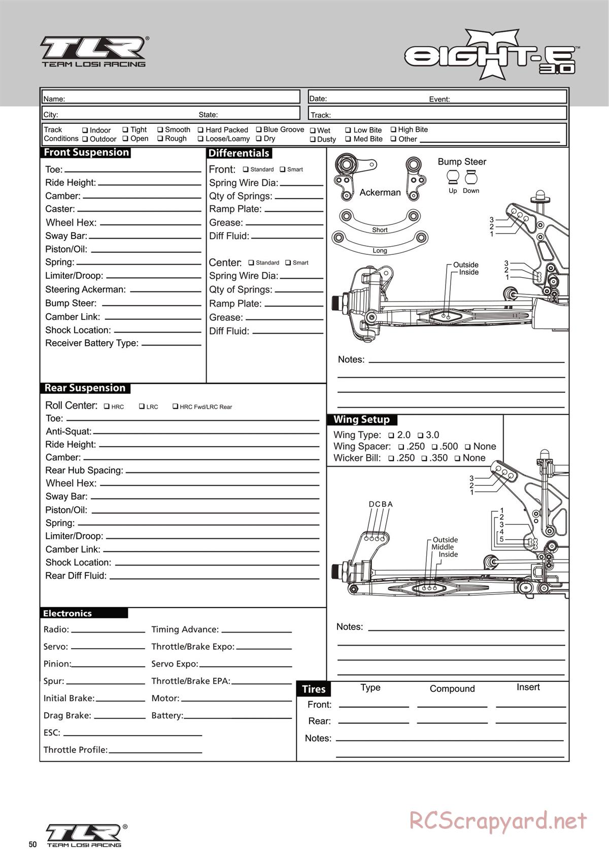 Team Losi - 8ight-T-E 3.0 - Manual - Page 50