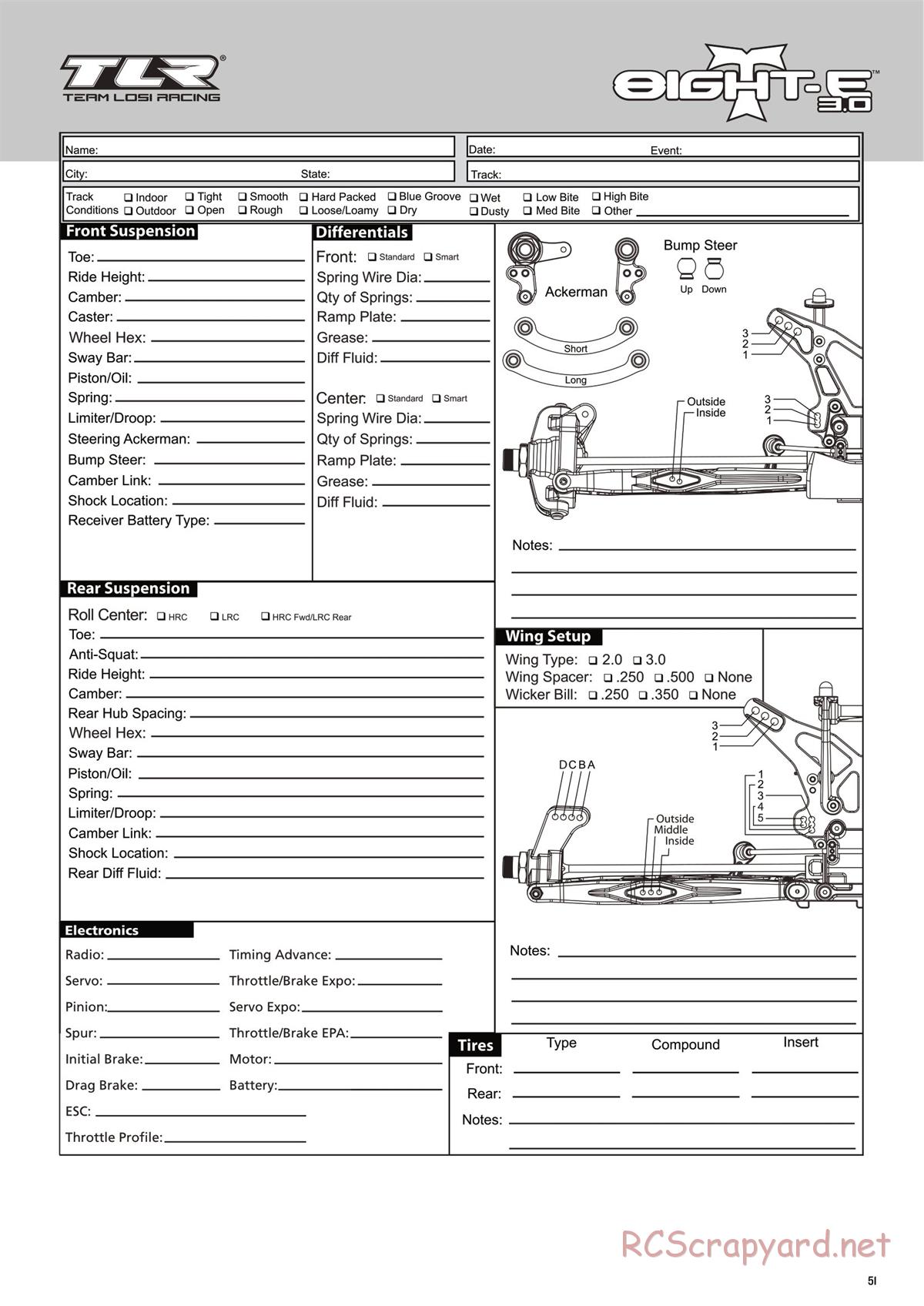 Team Losi - 8ight-T-E 3.0 - Manual - Page 51