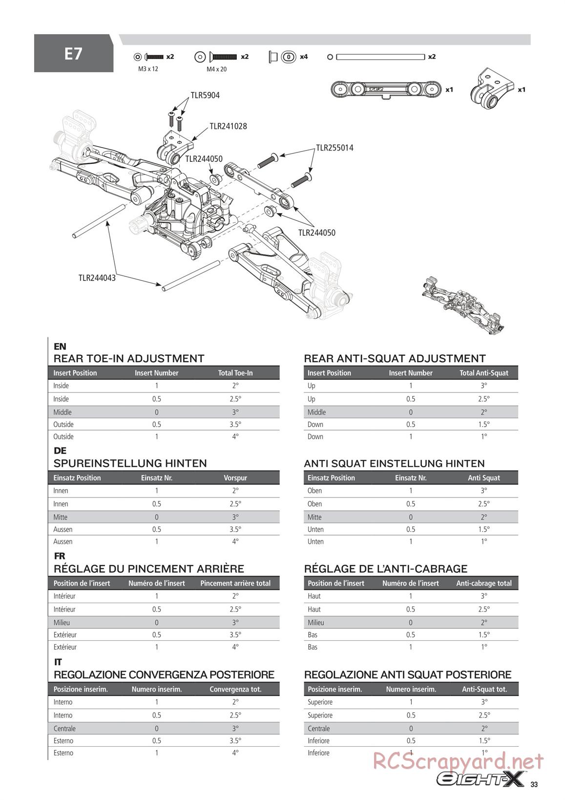 Team Losi - 8ight-X Race - Manual - Page 33