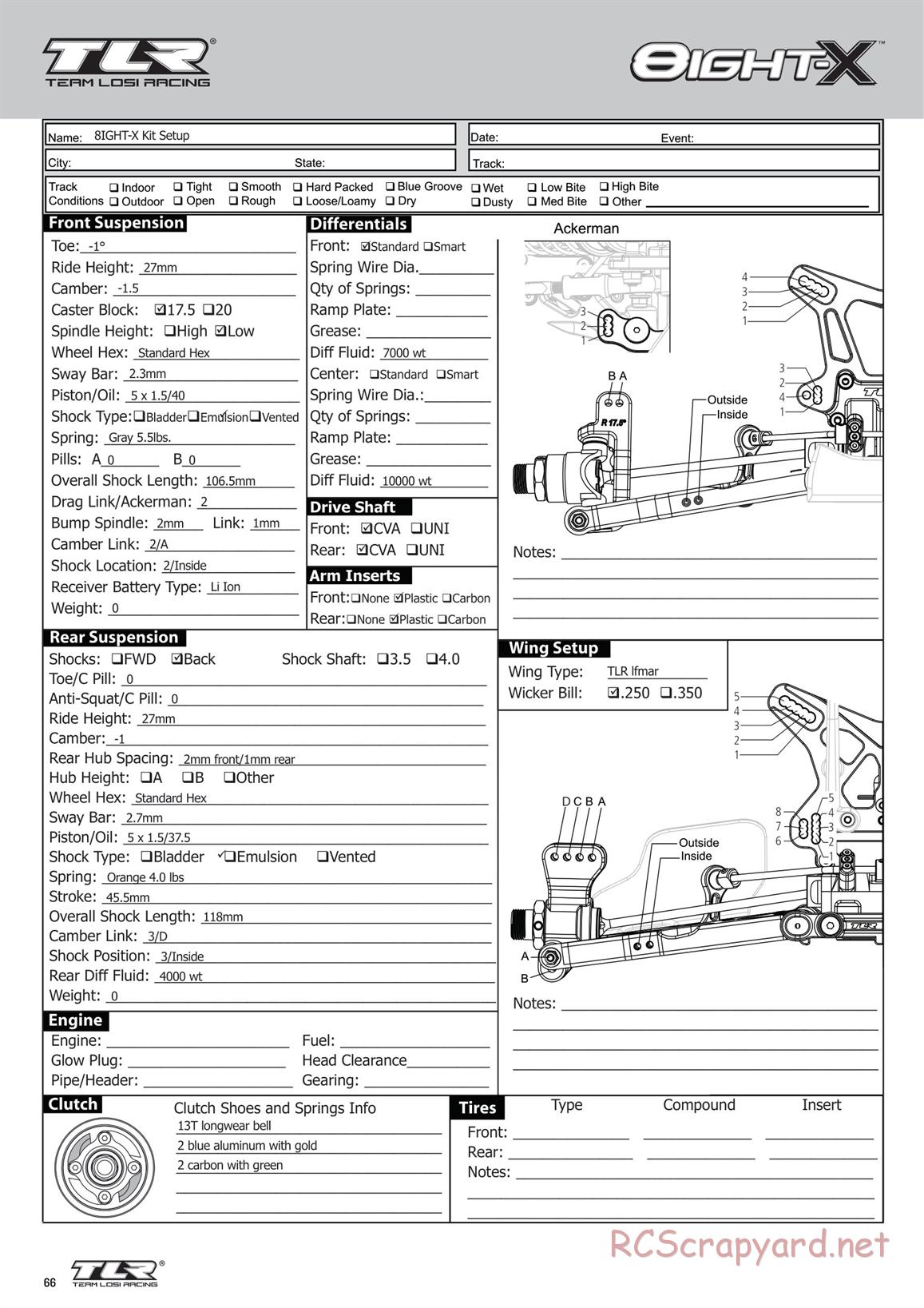 Team Losi - 8ight-X Race - Manual - Page 66