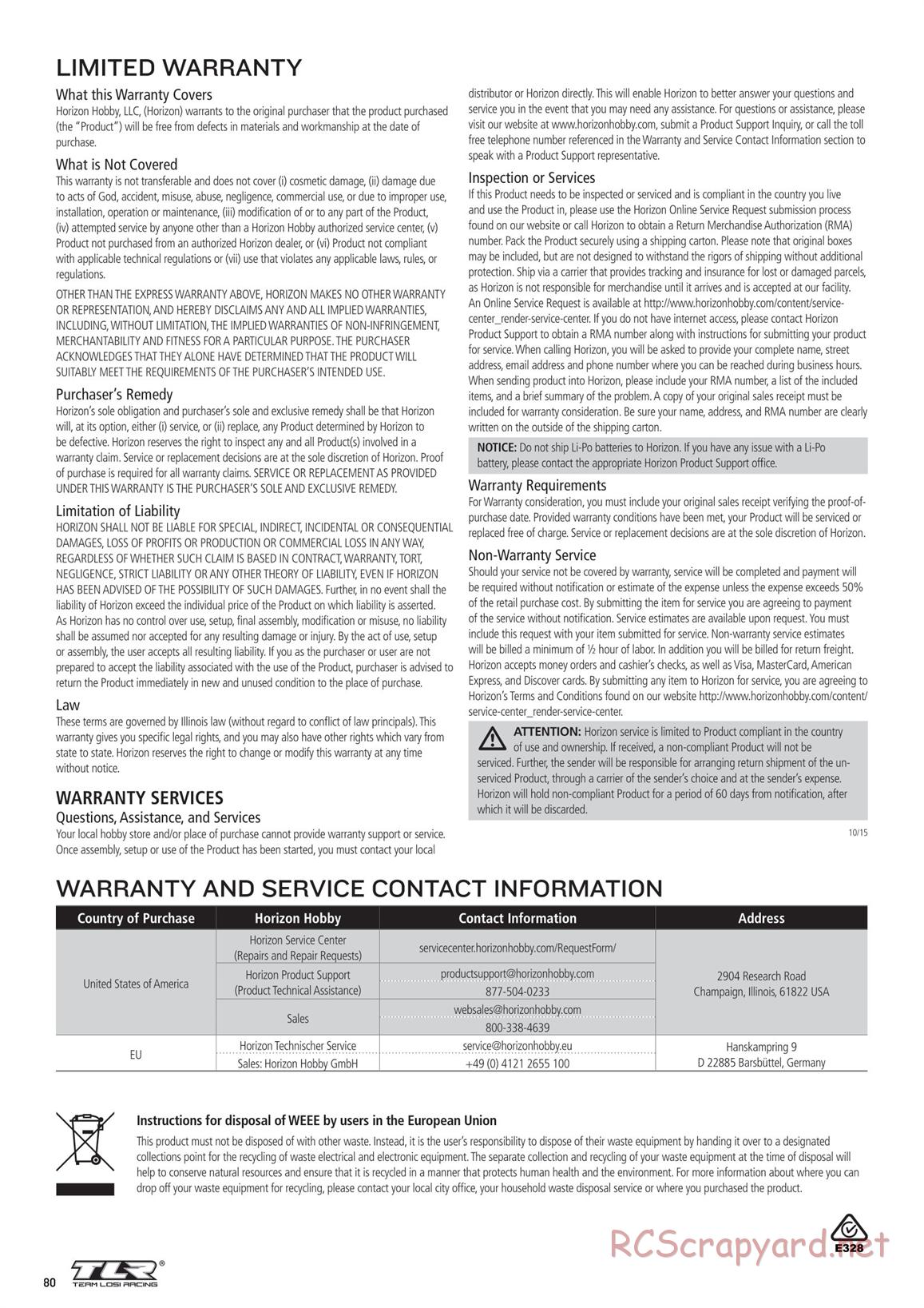 Team Losi - 8ight-X Race - Manual - Page 80