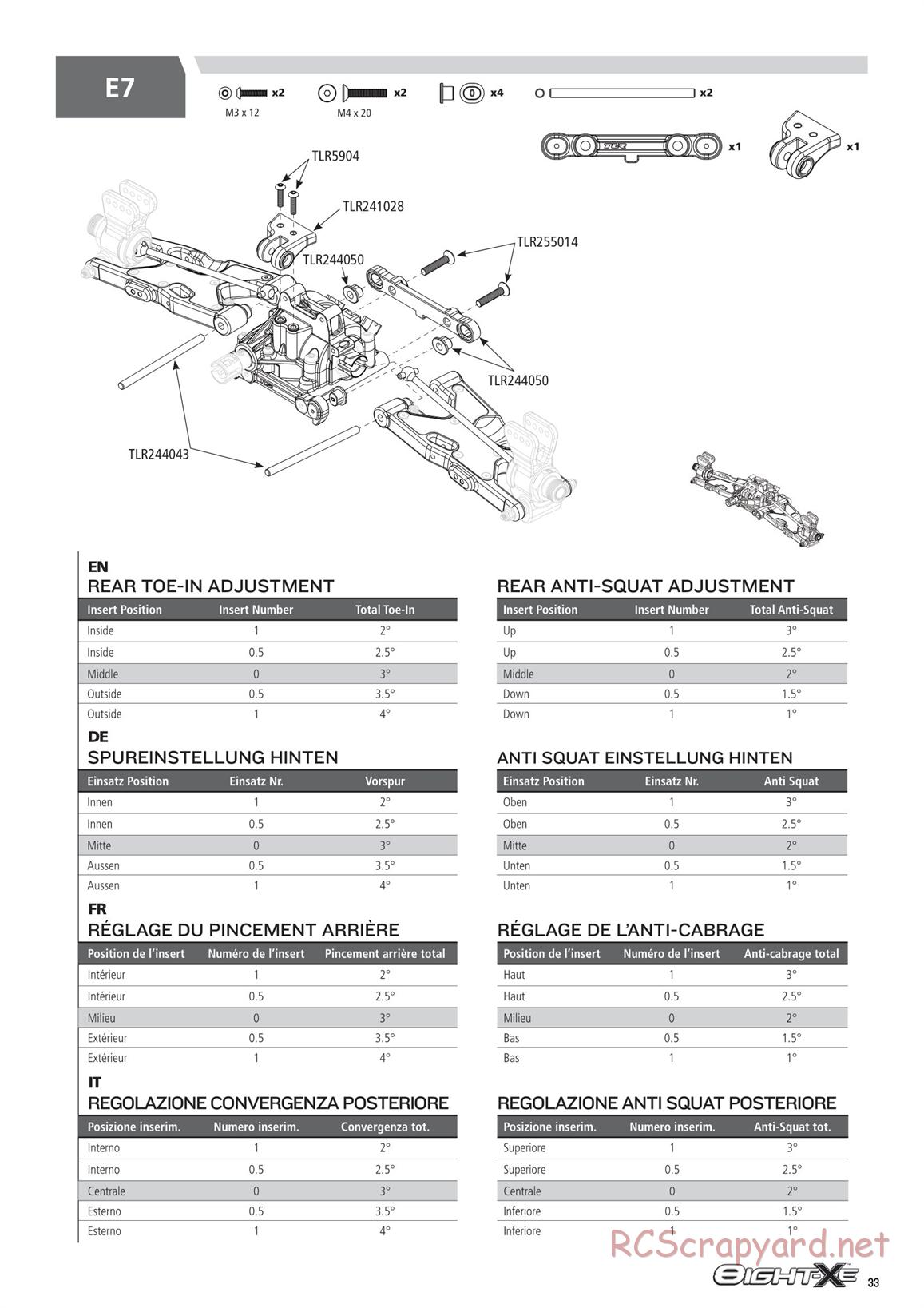 Team Losi - 8ight-XE Race - Manual - Page 33