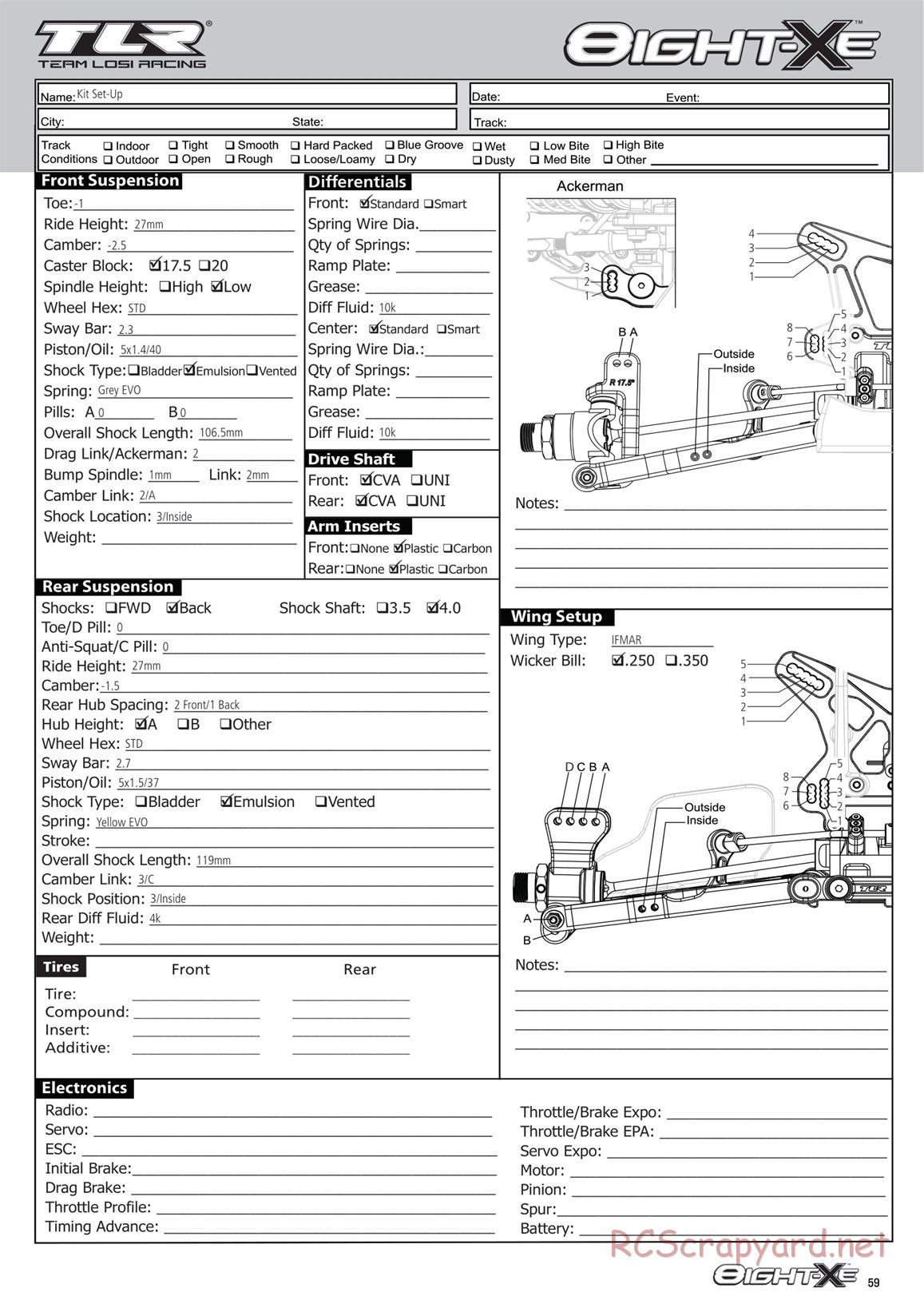 Team Losi - 8ight-XE Race - Manual - Page 59