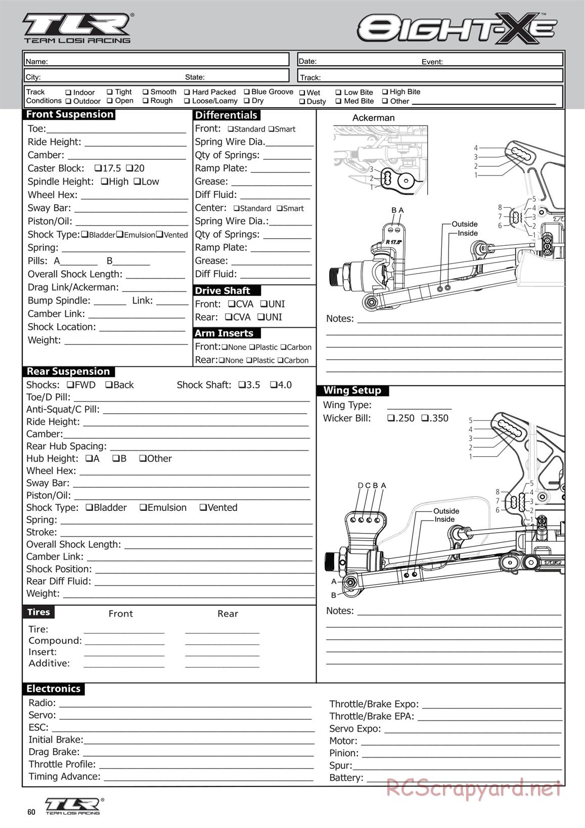 Team Losi - 8ight-XE Race - Manual - Page 60