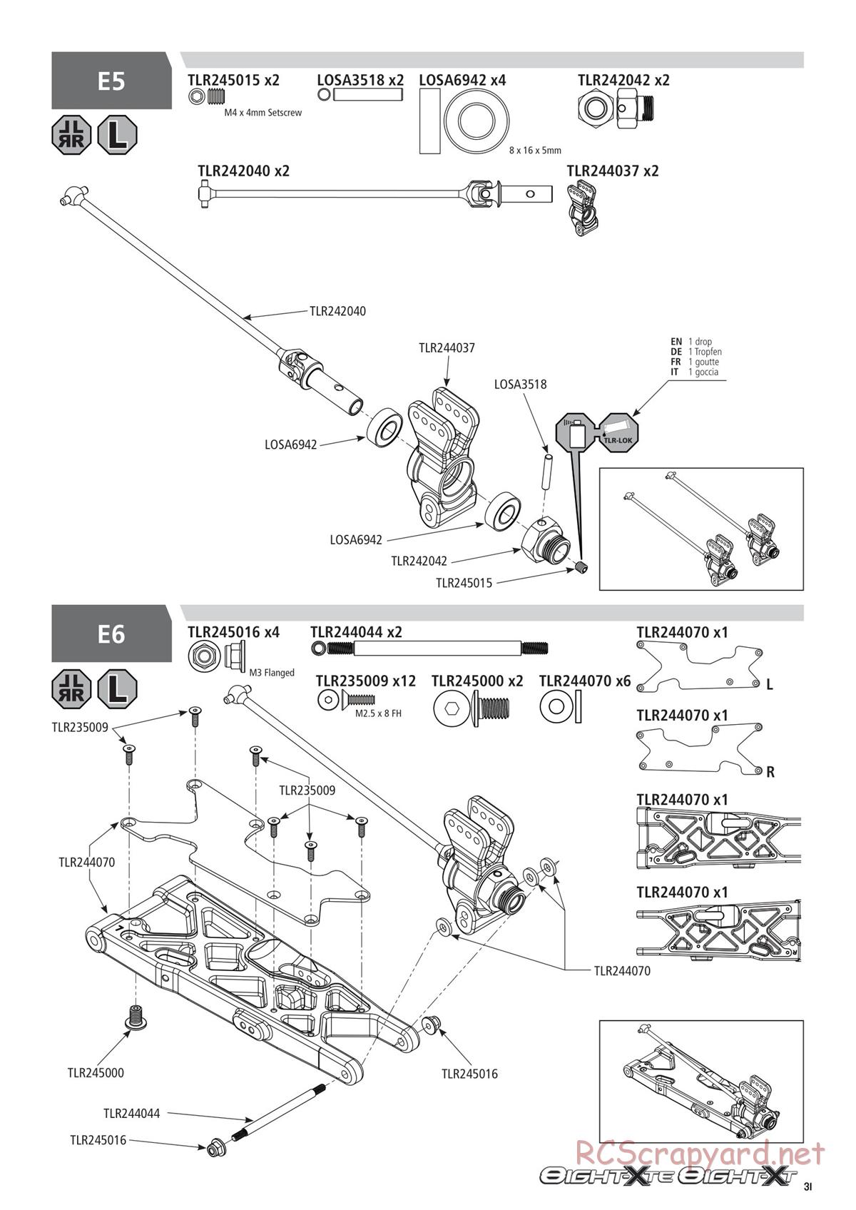 Team Losi - 8ight-XT/XTE Nitro/Electric Race - Manual - Page 31