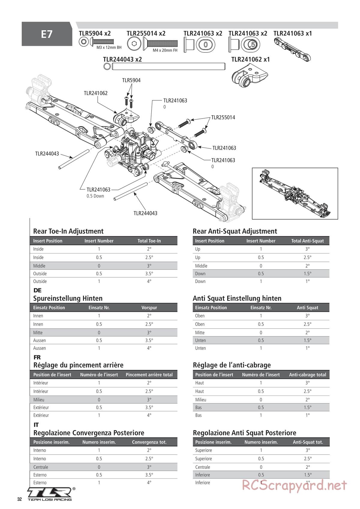 Team Losi - 8ight-XT/XTE Nitro/Electric Race - Manual - Page 32